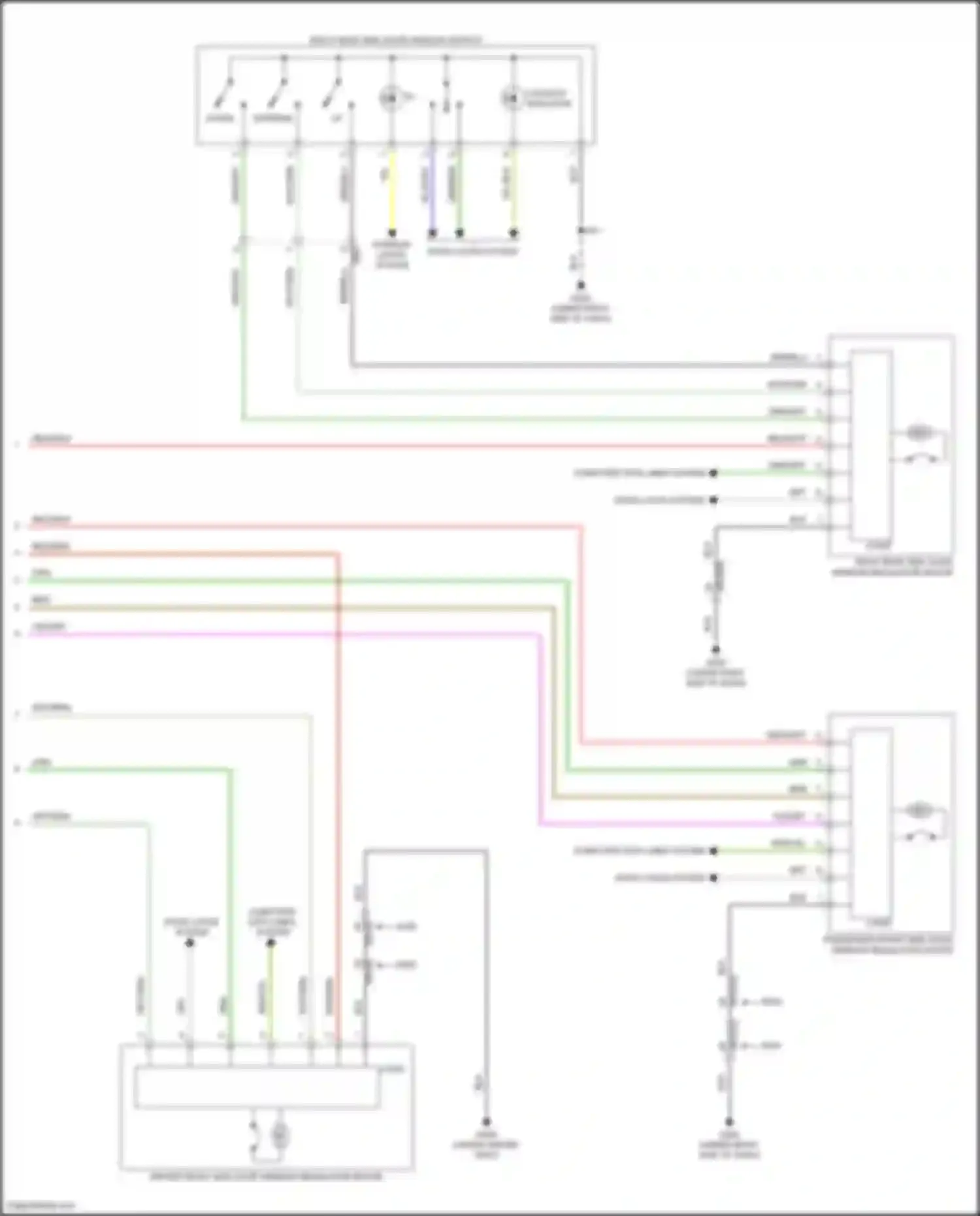 Wiring diagram right rear side door window switch for Cadillac Lyriq I (2022-2024) (5 of 5)