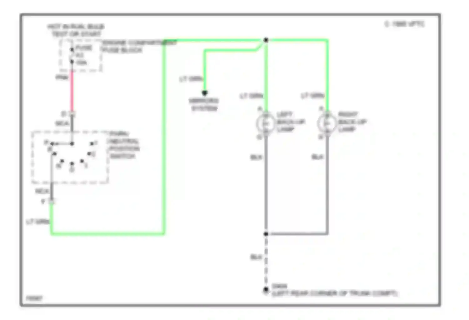 Seville Cadillac IV (1992-1997): Back-up lamps circuit