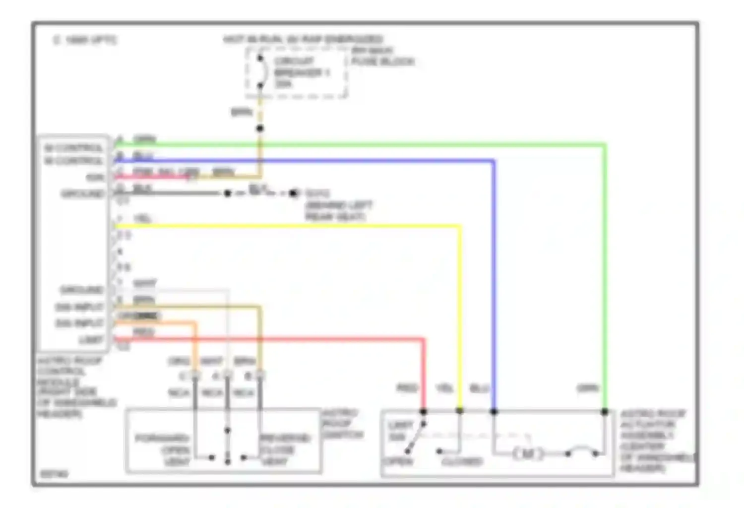 Seville Cadillac IV (1992-1997): Sunroof circuit