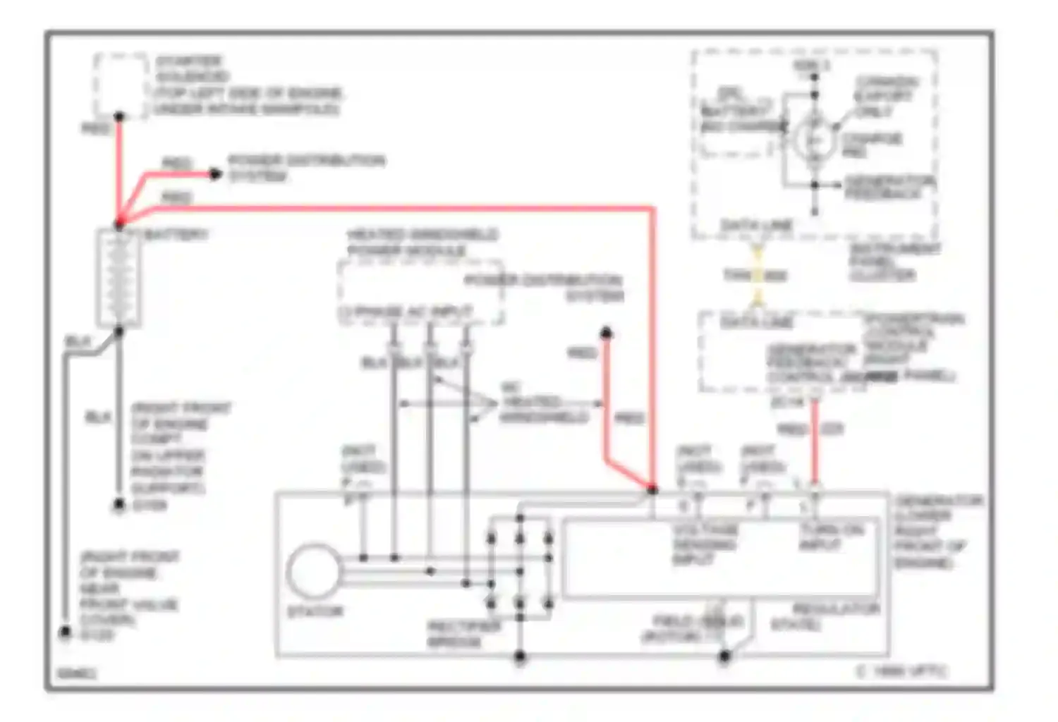Seville Cadillac IV (1992-1997): 4.6l (vin 9), charging circuit