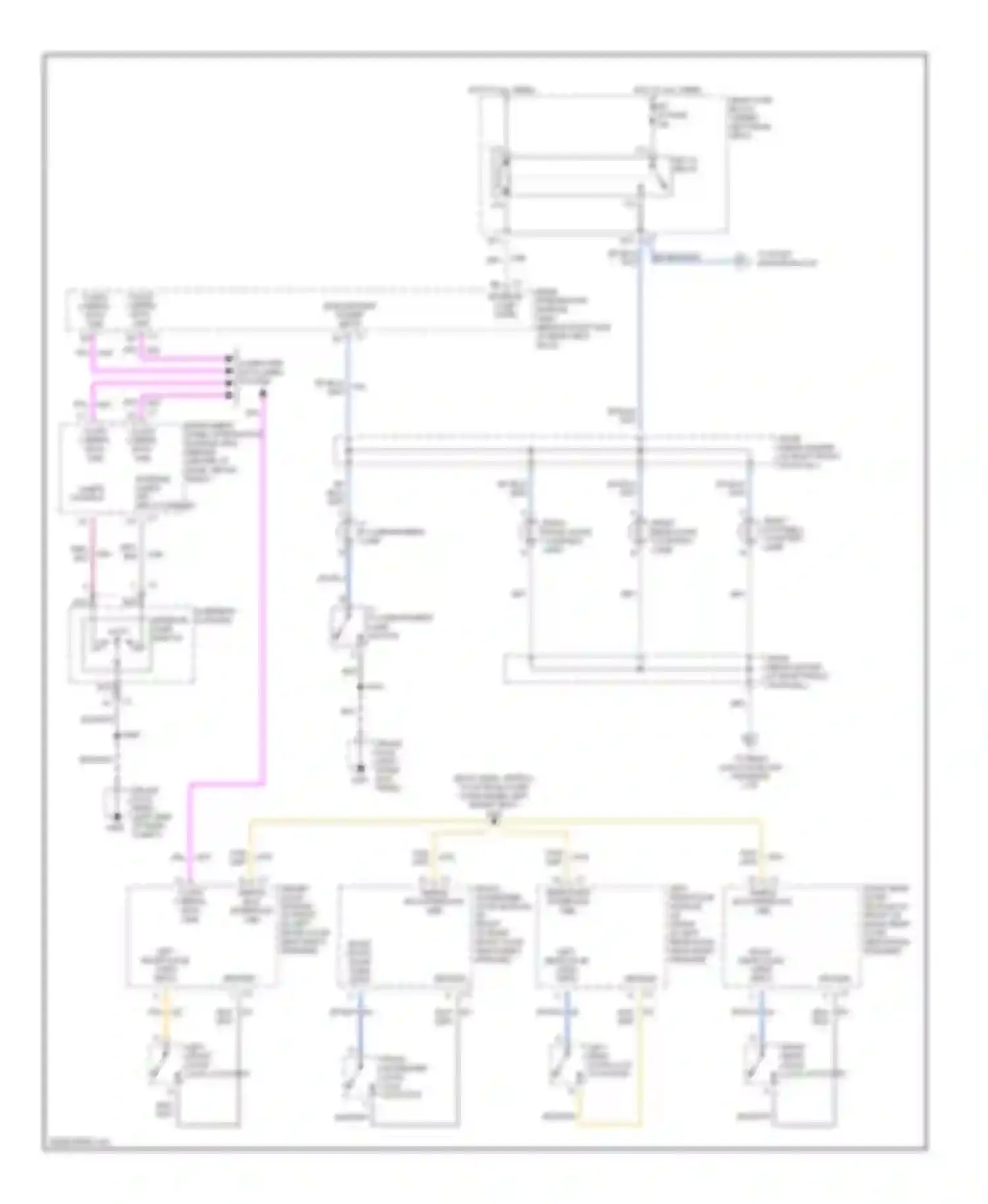 Seville Cadillac V (1998-2004): Courtesy lamps circuit (1 of 2)