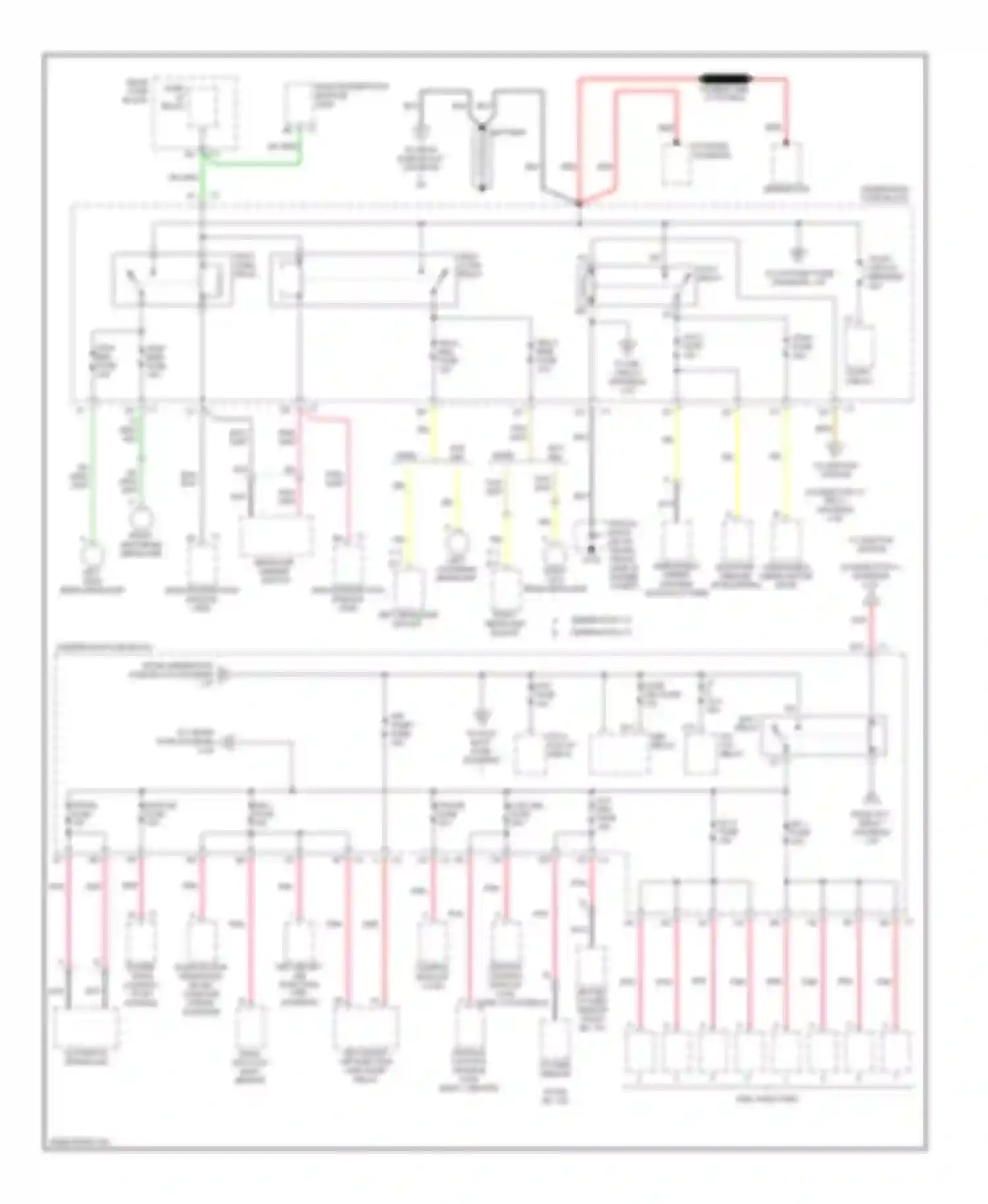 Seville Cadillac V (1998-2004): Power distribution circuit (1 of 6)