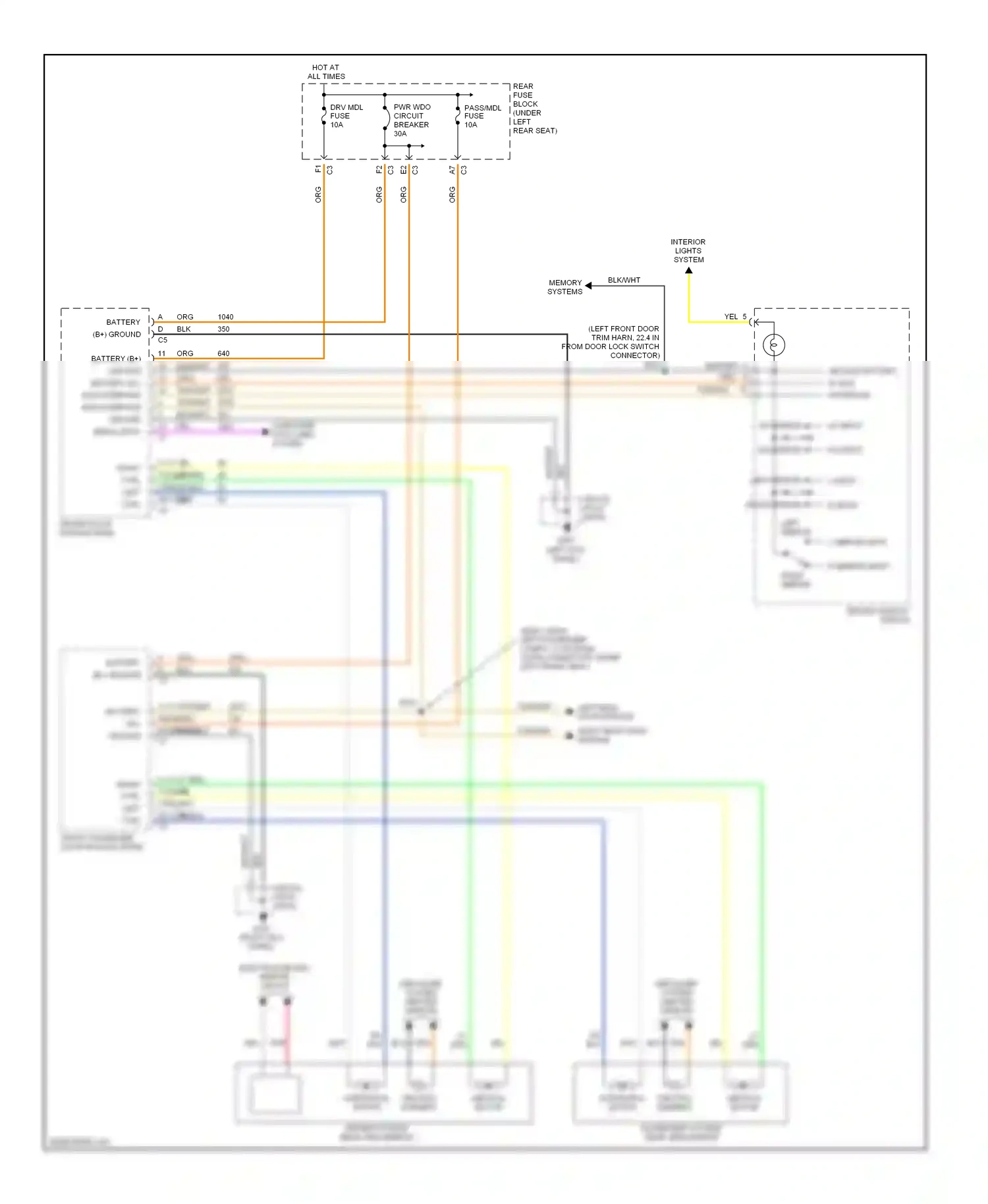 Cadillac Seville V (1998-2004) 5 1 6 7 down ctrl up ctrl right ctrl left ctrl wiring diagram  (1 of 1)