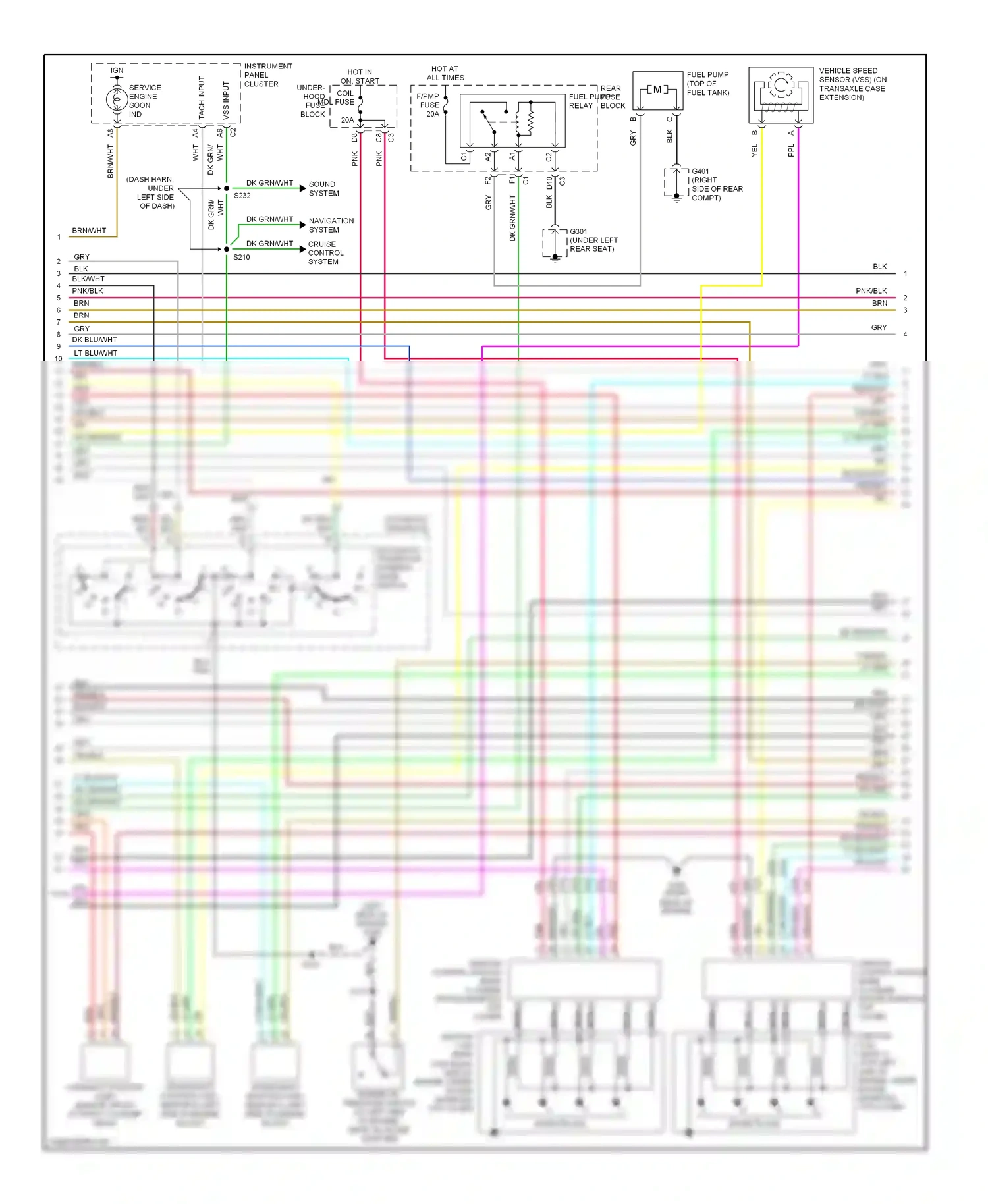 Cadillac Seville V (1998-2004) automatic transaxle internal mode switch wiring diagram  (3 of 4)