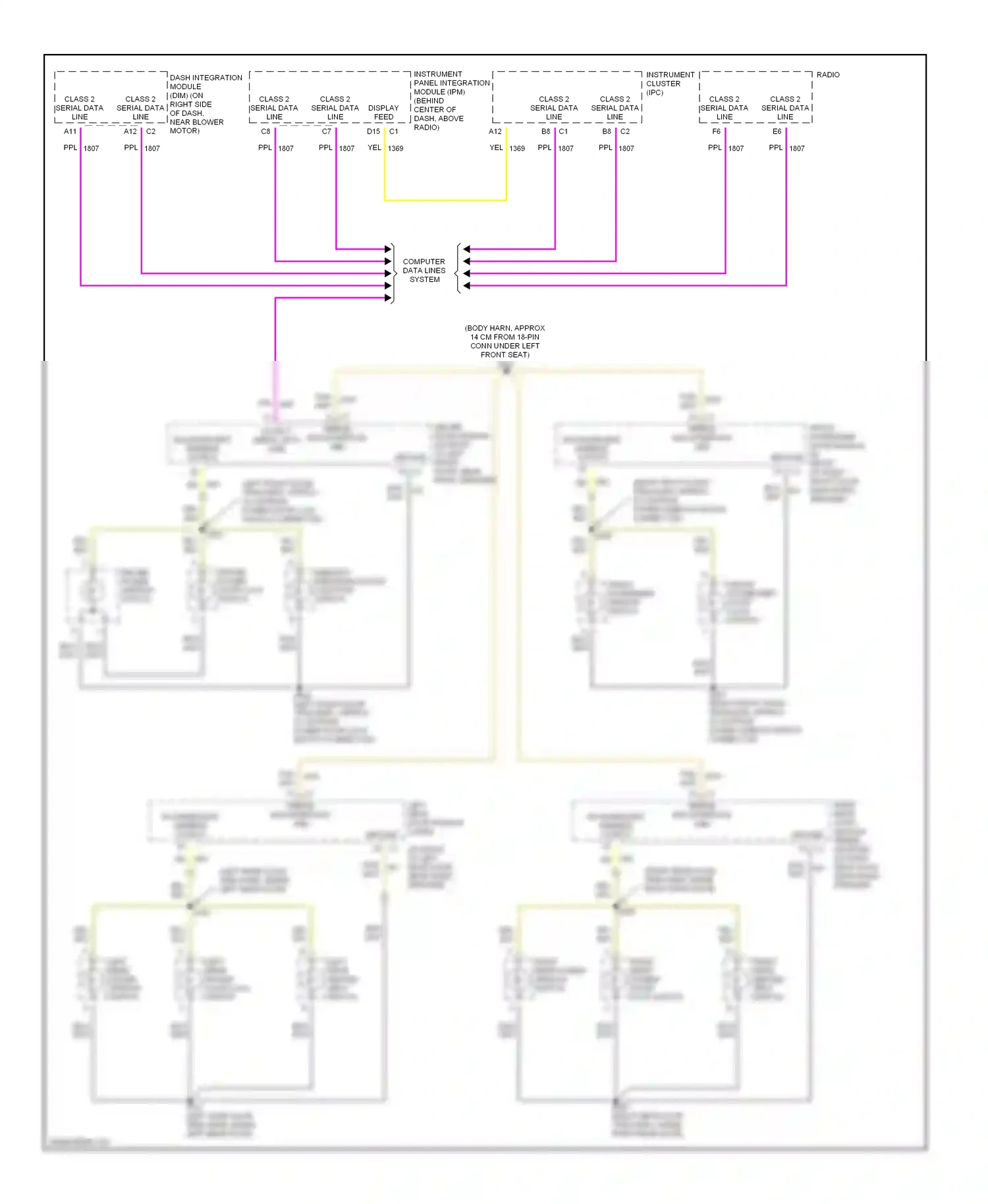 Cadillac Seville V (1998-2004) memory personalization function switch wiring diagram  (1 of 1)