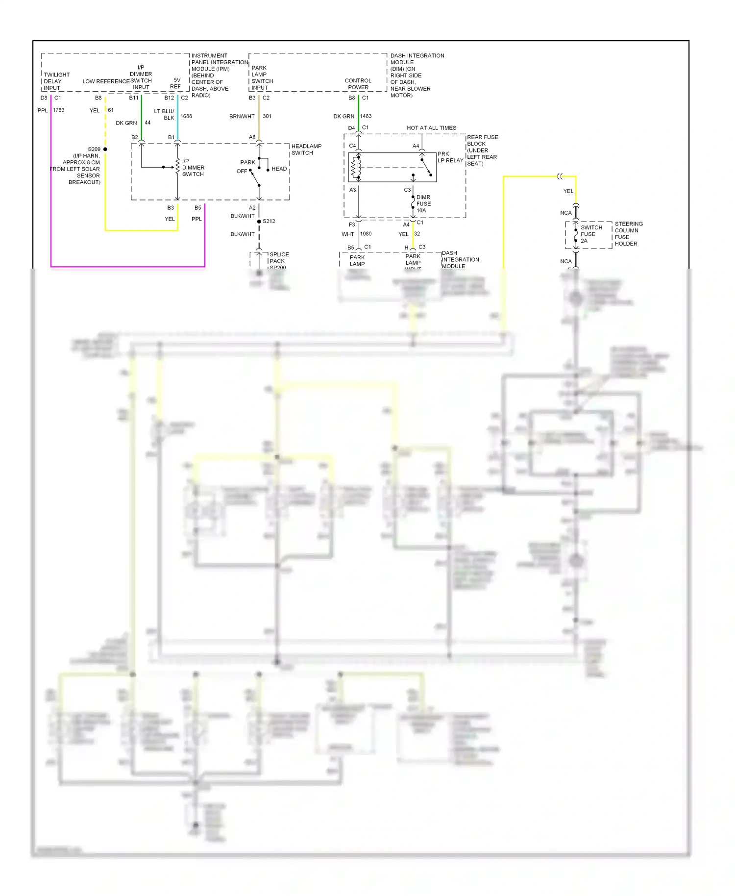 Cadillac Seville V (1998-2004) shift control asembly wiring diagram  (1 of 1)