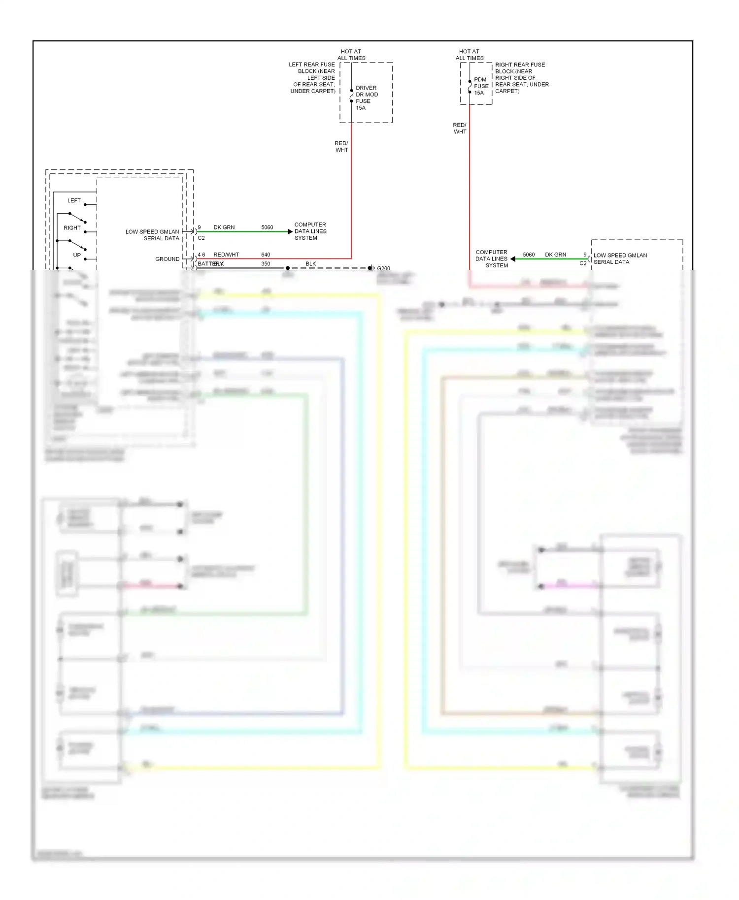 Cadillac SRX I (2003-2009) backlight wiring diagram  (2 of 2)