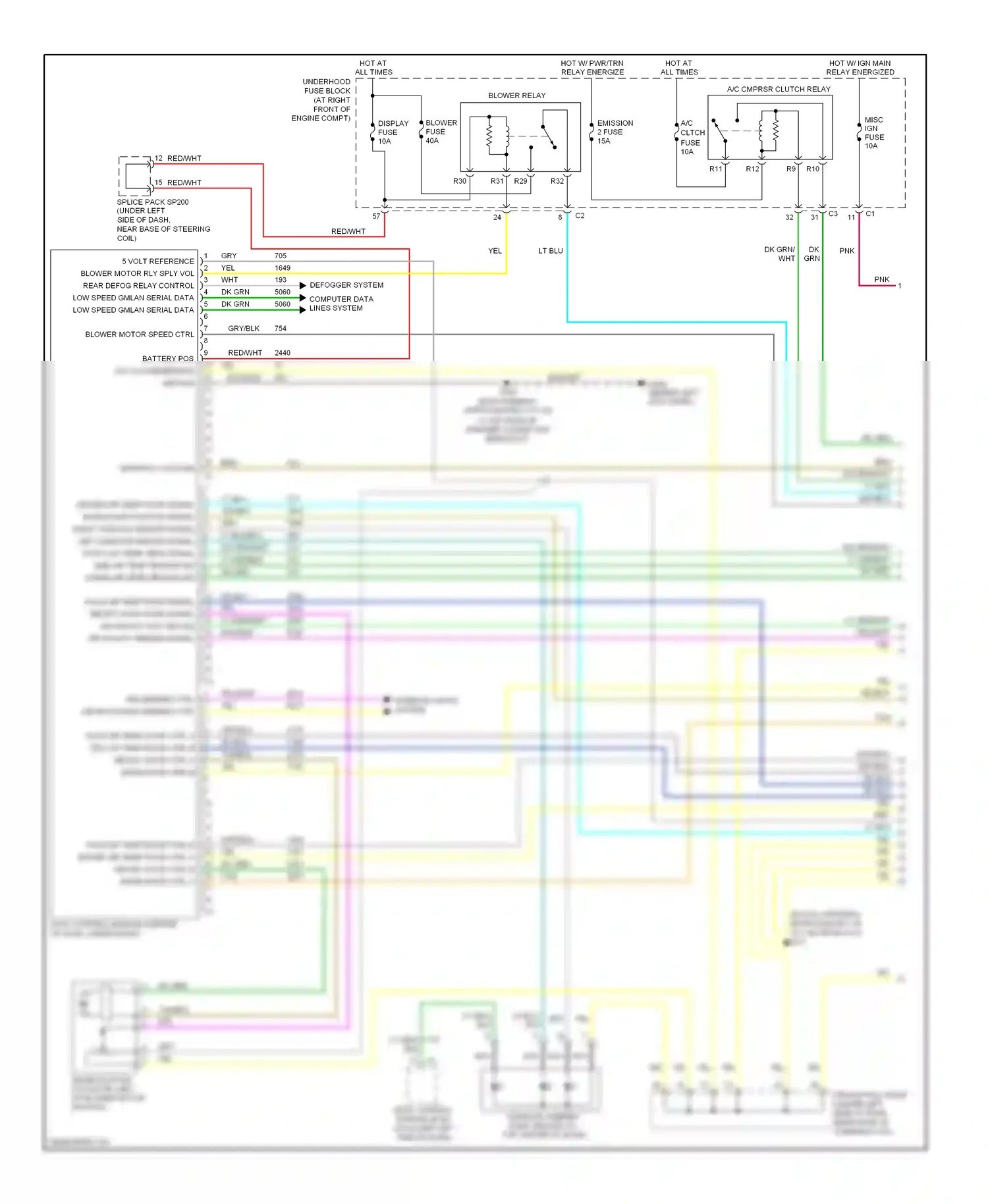 Cadillac SRX I (2003-2009) dk grn wiring diagram  (5 of 70)