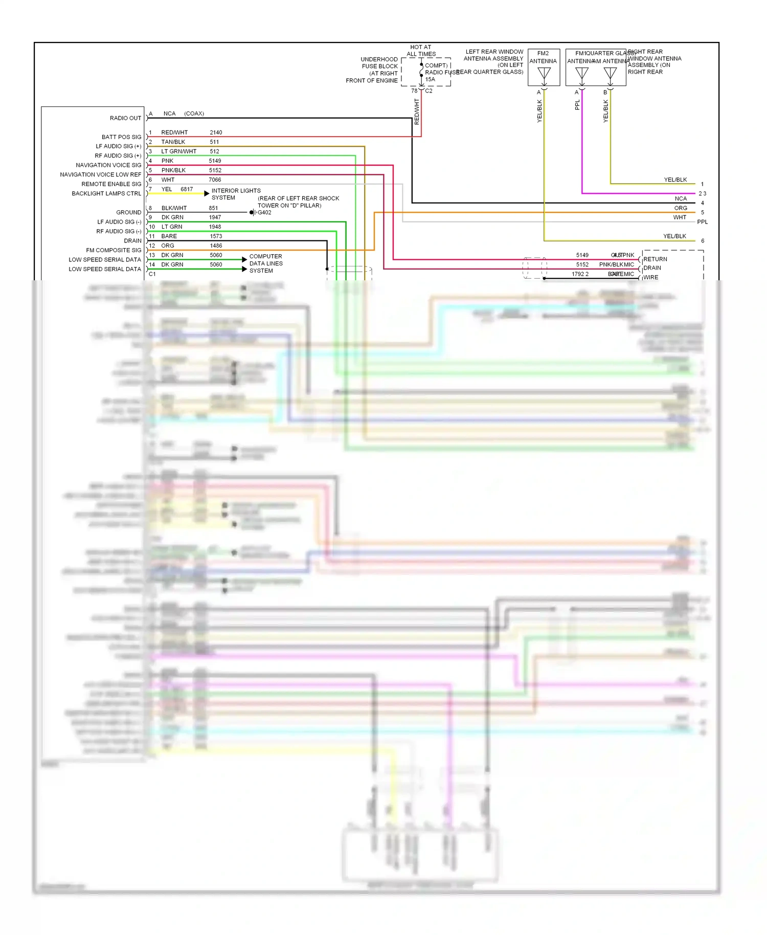 Cadillac SRX I (2003-2009) dk grn wiring diagram  (52 of 70)