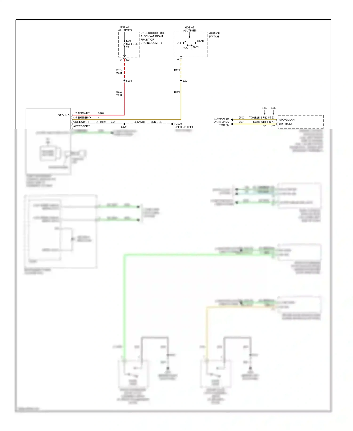 Cadillac SRX I (2003-2009) dk grn wiring diagram  (4 of 70)