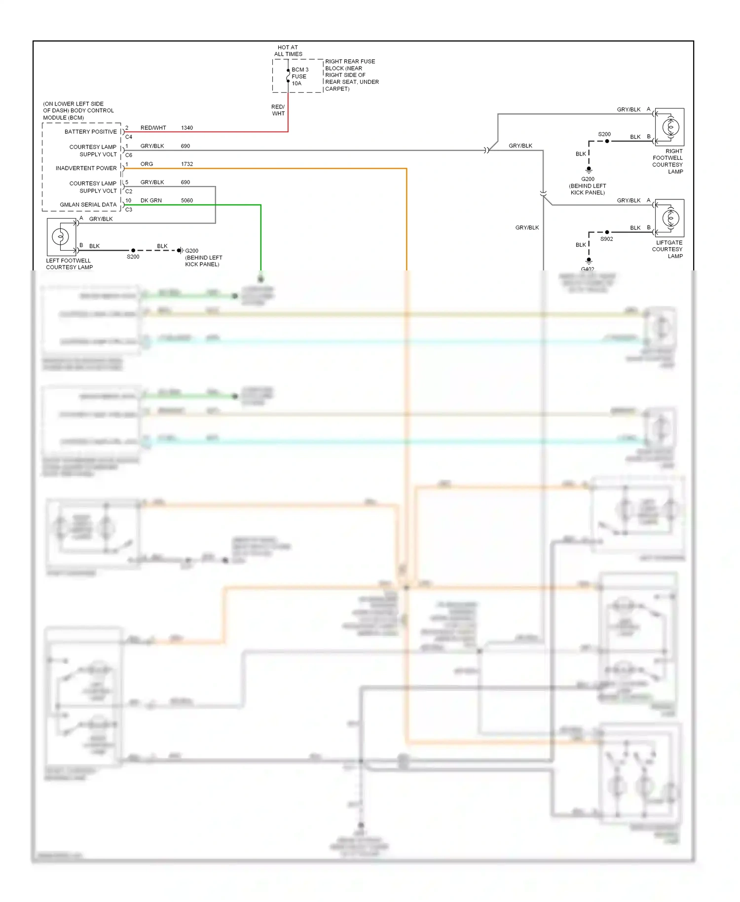 Cadillac SRX I (2003-2009) dk grn wiring diagram  (32 of 70)