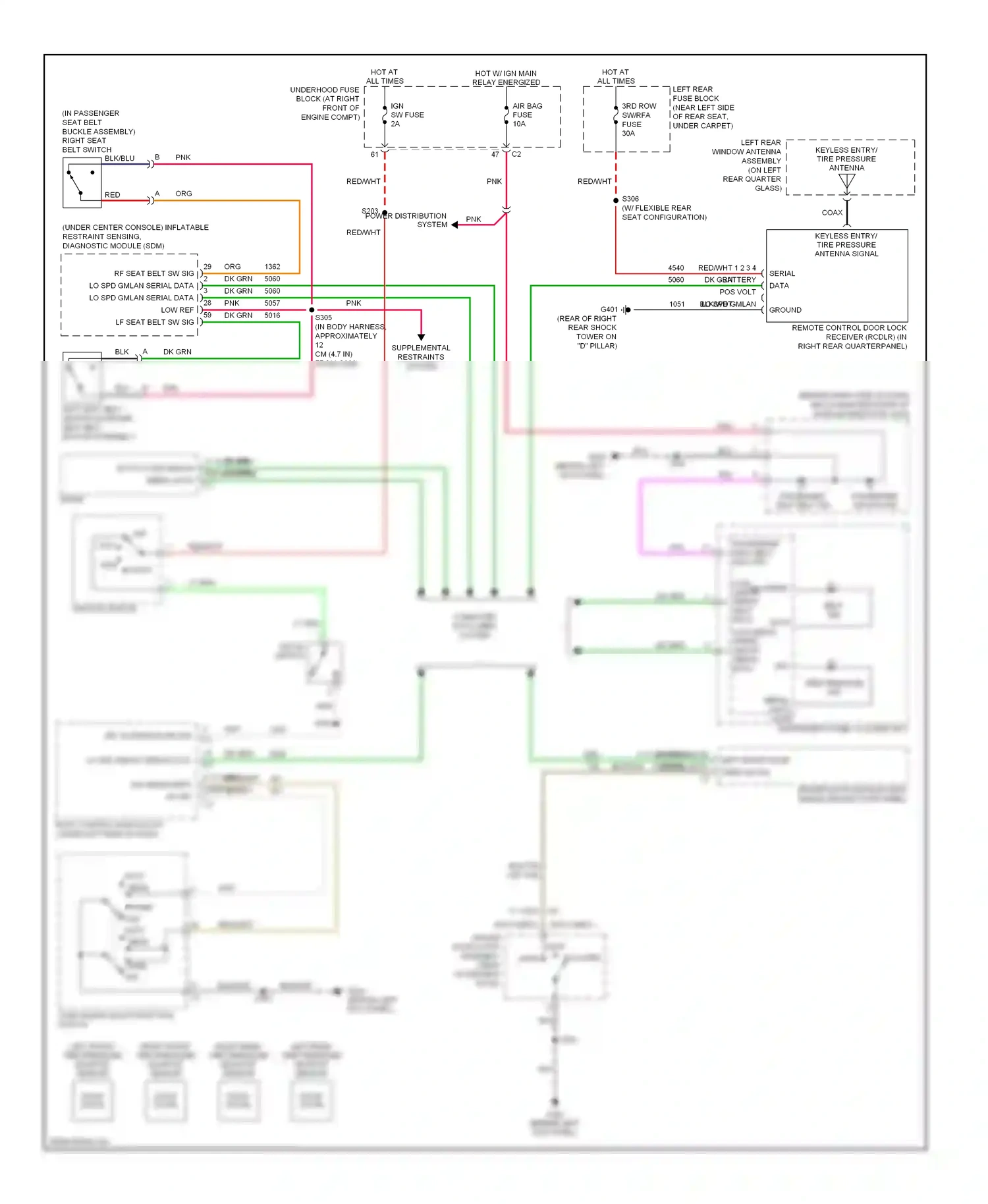 Cadillac SRX I (2003-2009) dk grn wiring diagram  (70 of 70)