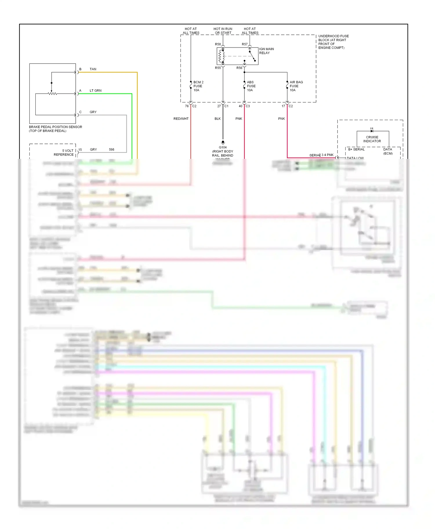 Cadillac SRX I (2003-2009) dk grn wiring diagram  (11 of 70)