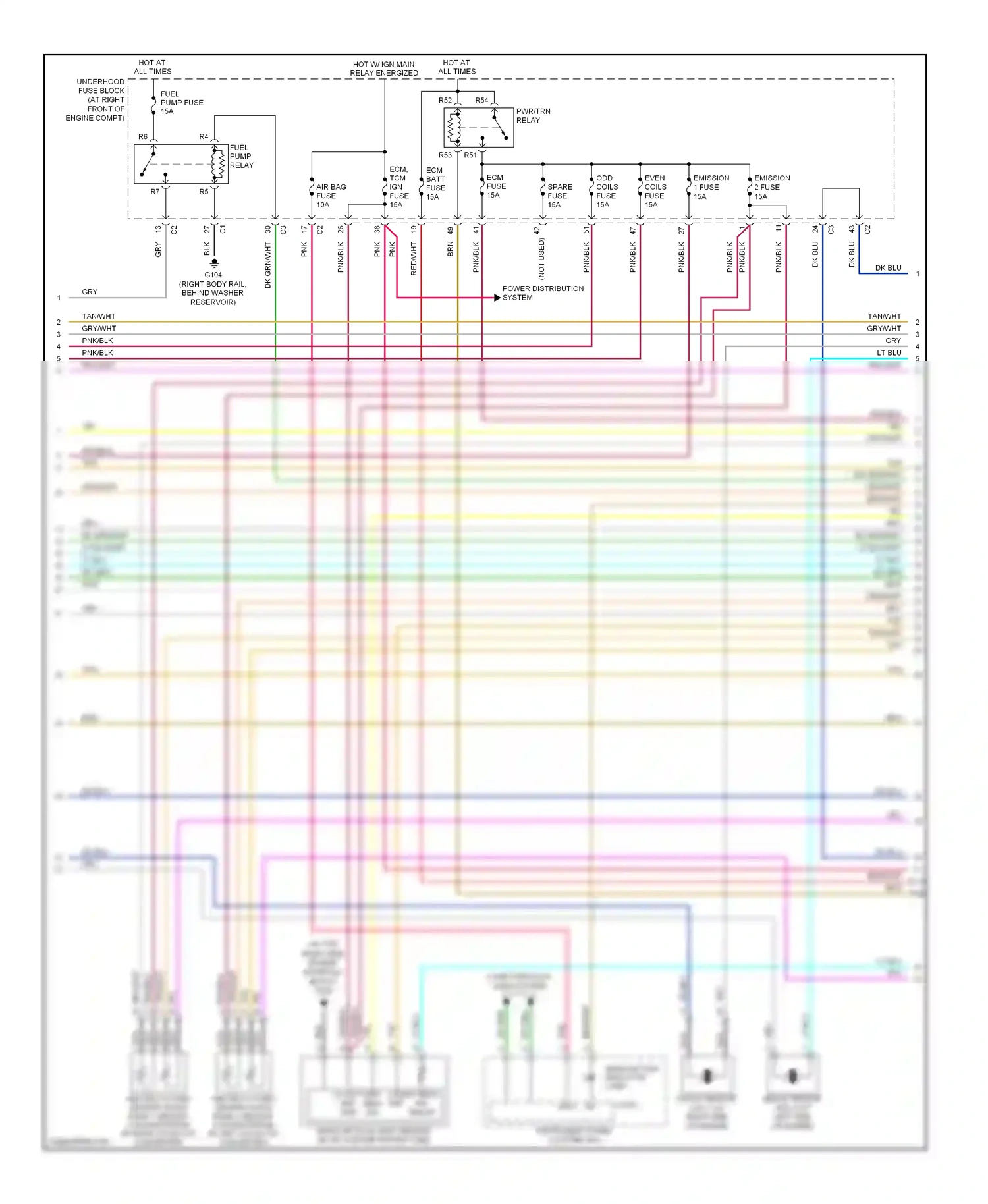 Cadillac SRX I (2003-2009) dk grn wiring diagram  (24 of 70)