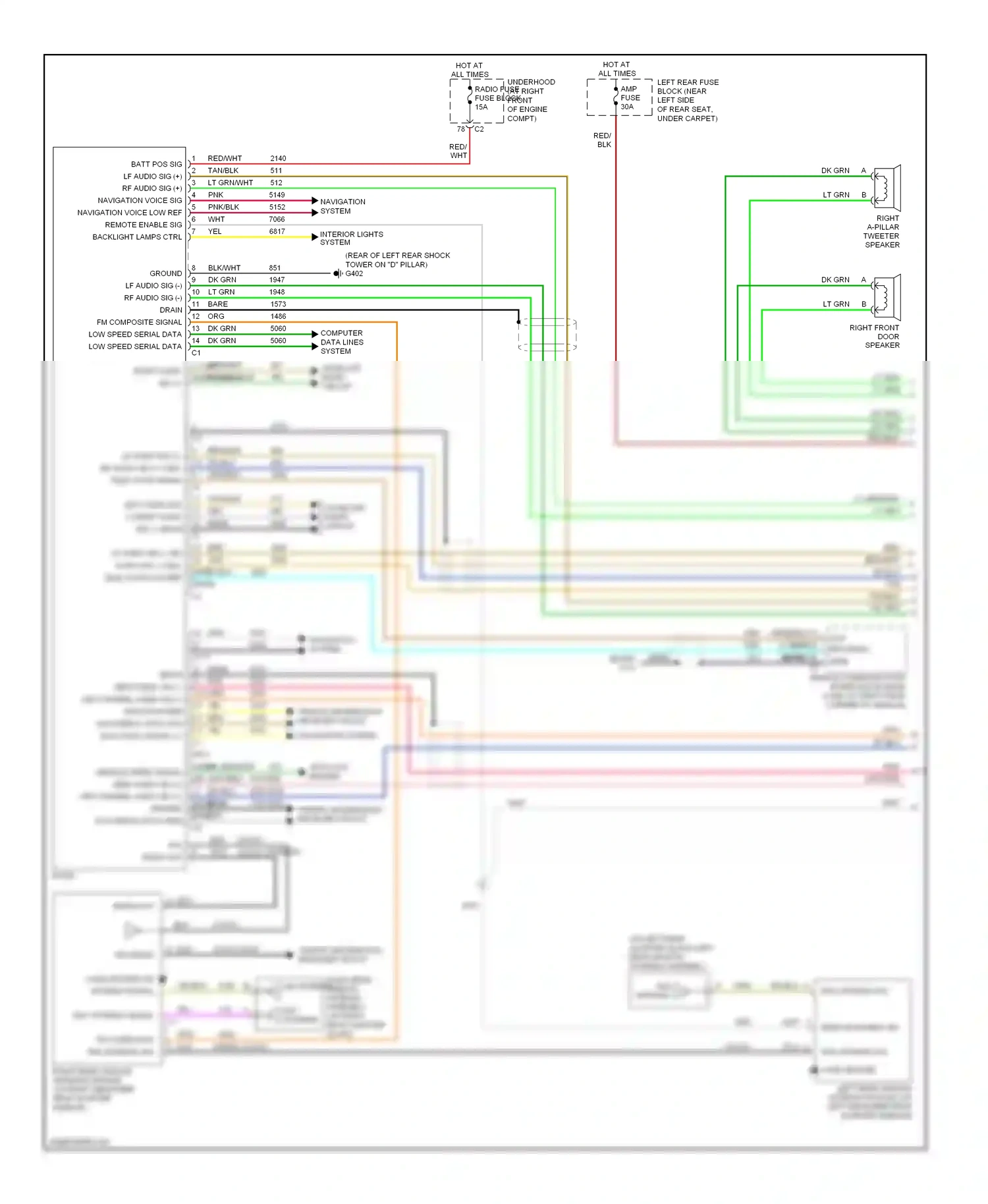 Cadillac SRX I (2003-2009) dk grn wiring diagram  (54 of 70)