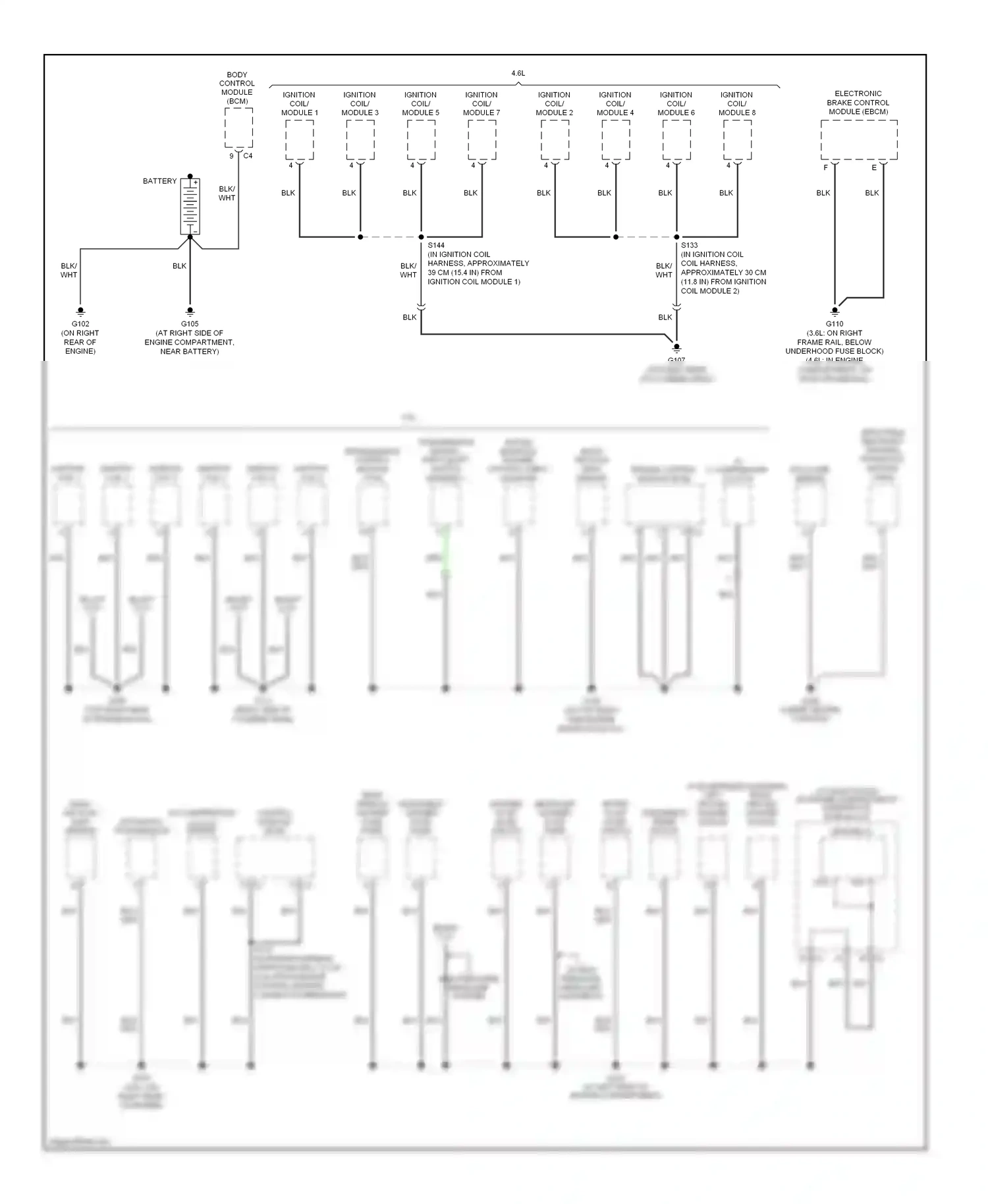 Cadillac SRX I (2003-2009) engine control module (ecm) wiring diagram  (1 of 2)