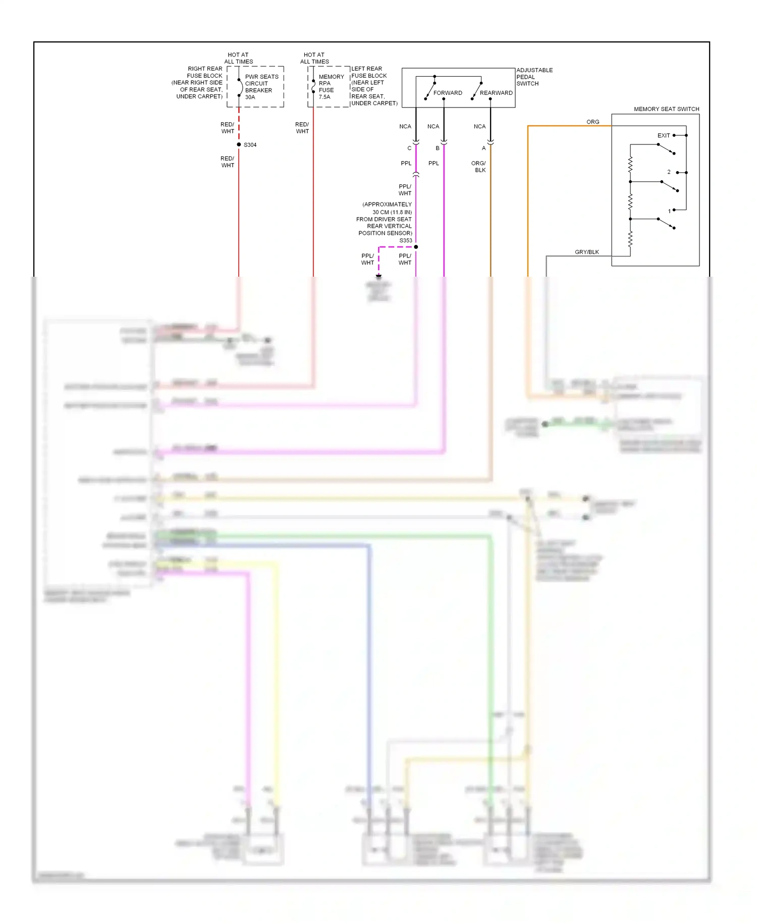 Cadillac SRX I (2003-2009) exit wiring diagram  (1 of 3)