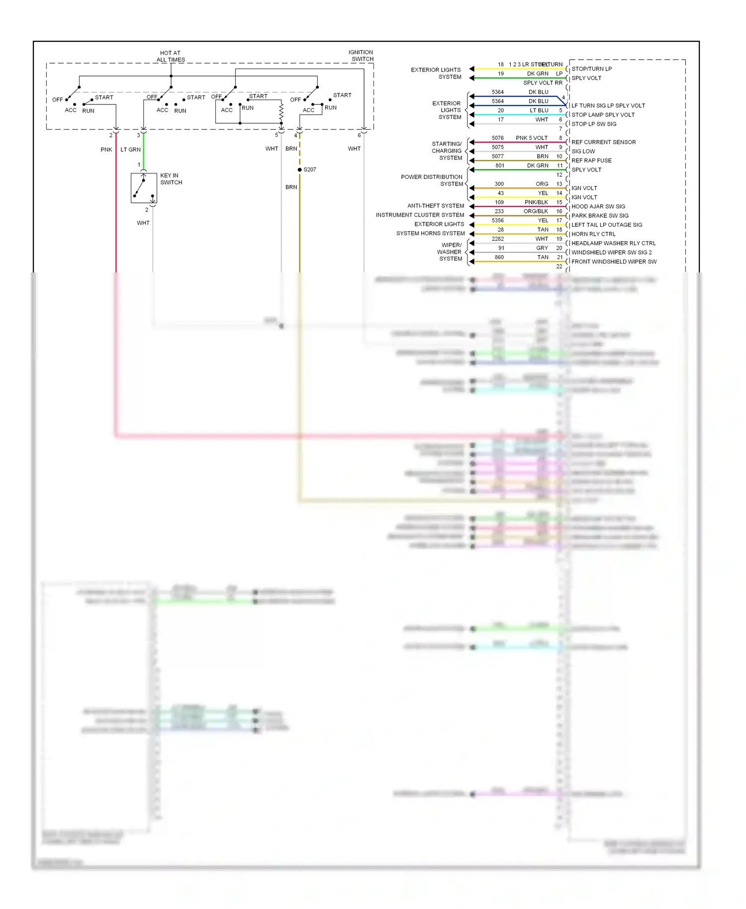 Cadillac SRX I (2003-2009) interior lights system exterior lights system wiring diagram  (1 of 1)