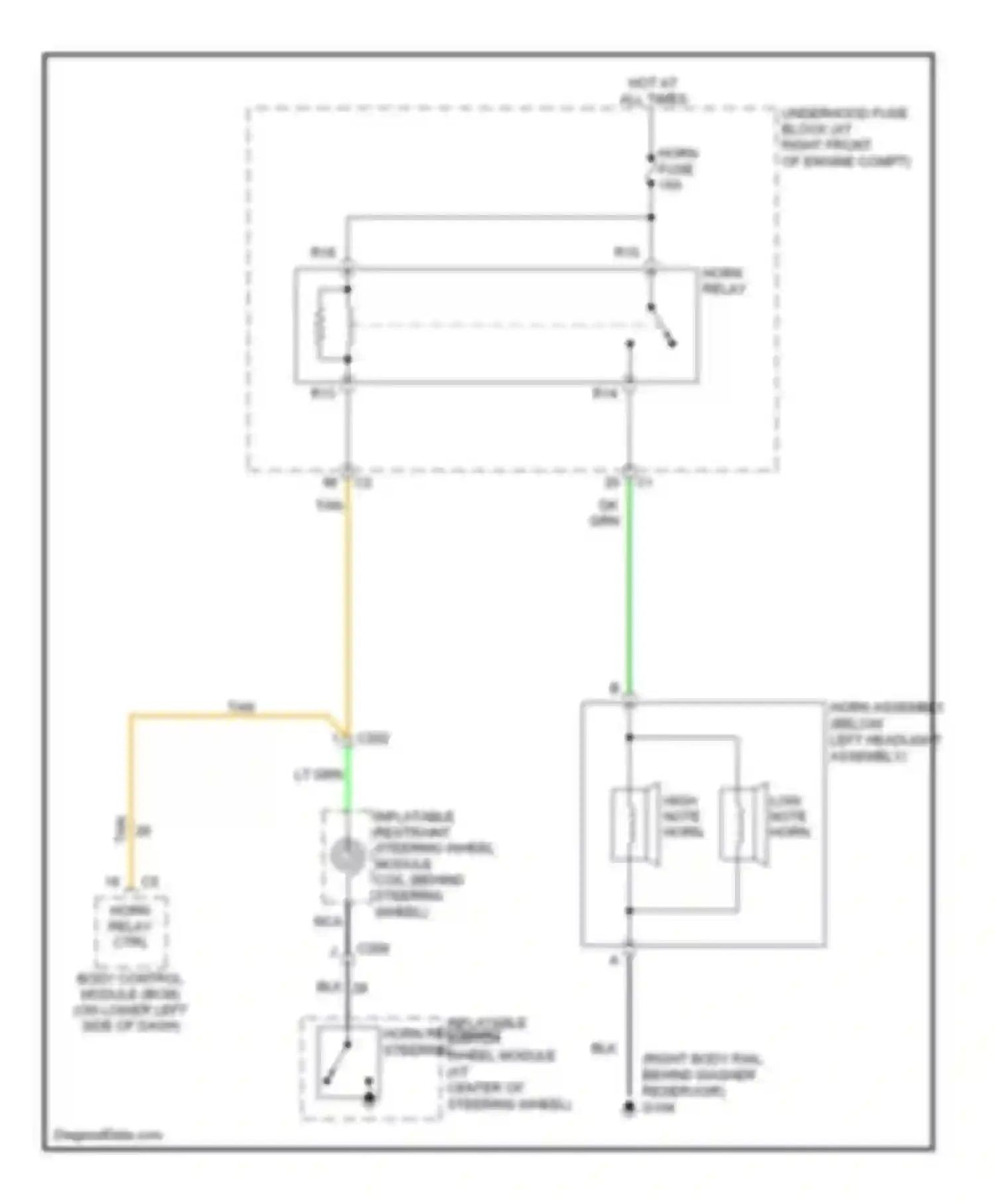 Wiring diagram nca for Cadillac SRX I (2003-2009) (16 of 35)