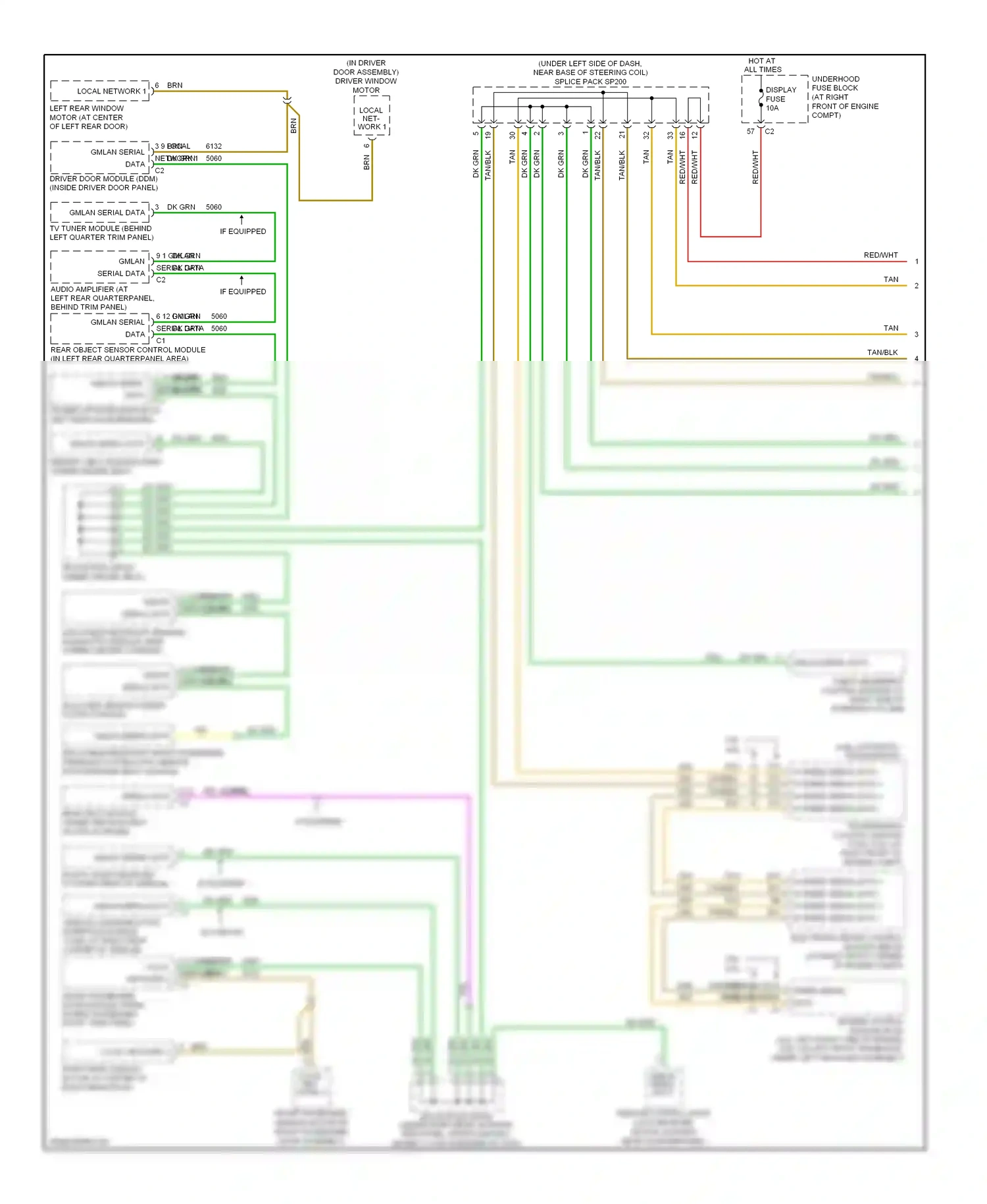Cadillac SRX I (2003-2009) rollover sensor (under floor console) wiring diagram  (1 of 1)