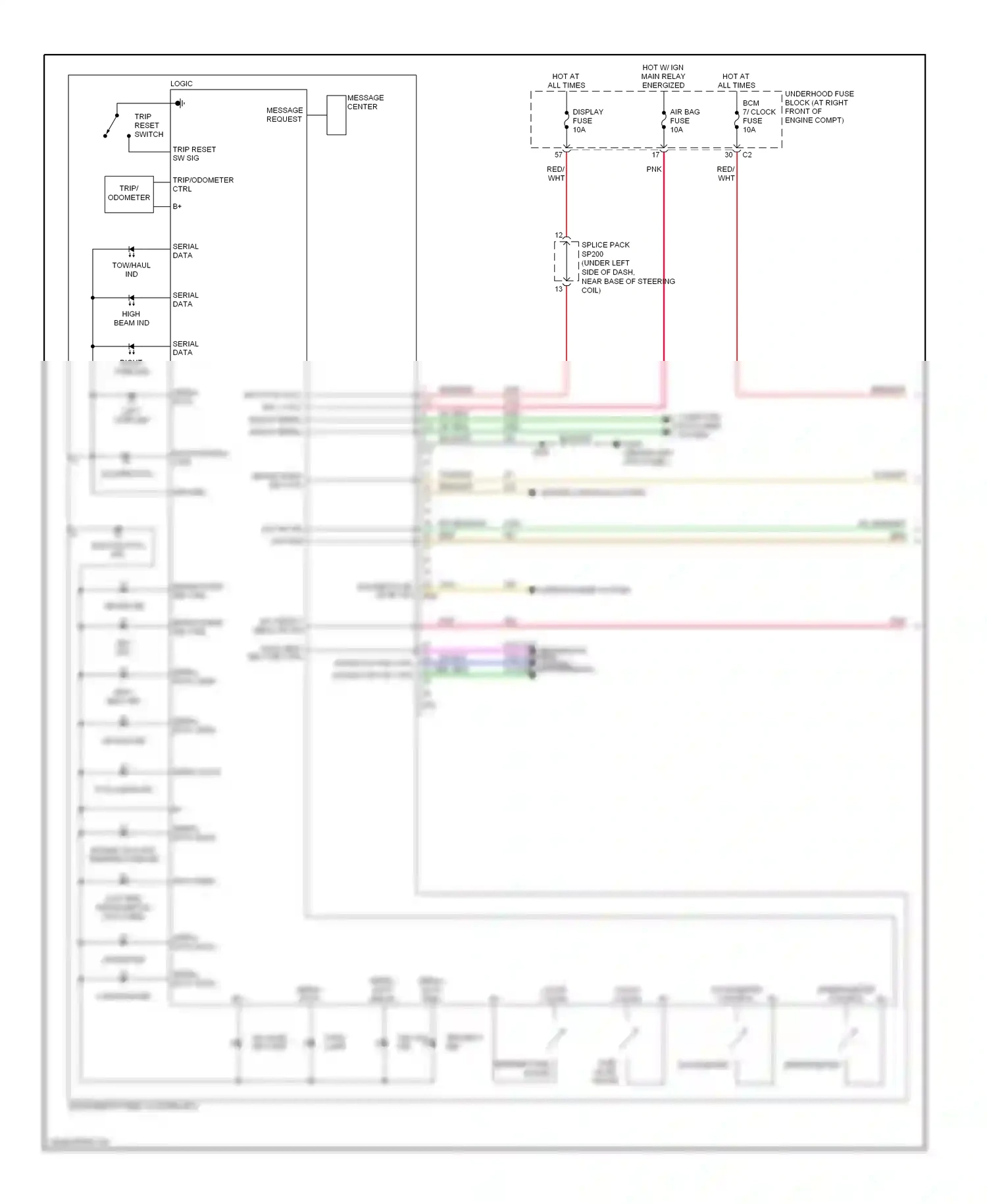 Cadillac SRX I (2003-2009) serial data (sdm) wiring diagram  (1 of 1)