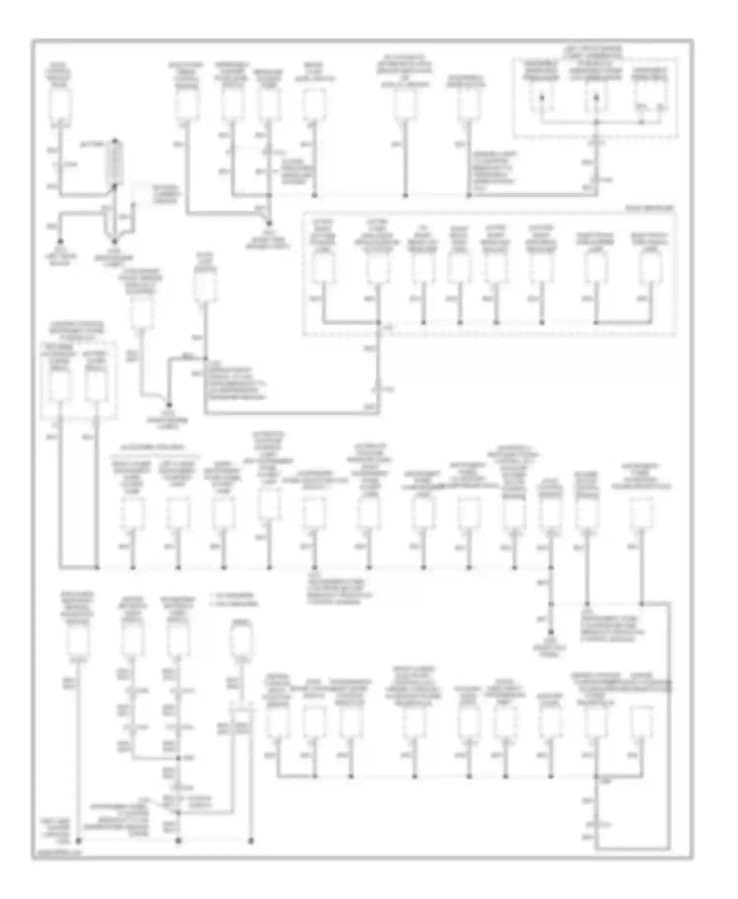 SRX Cadillac II facelift (2012-2016): Ground distribution circuit (1 of 5)
