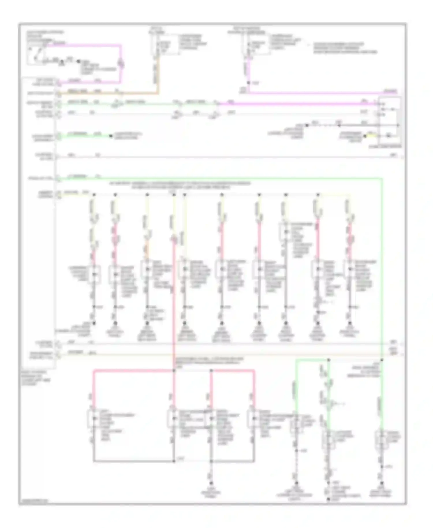 SRX Cadillac II facelift (2012-2016): Courtesy lamps circuit (1 of 2)