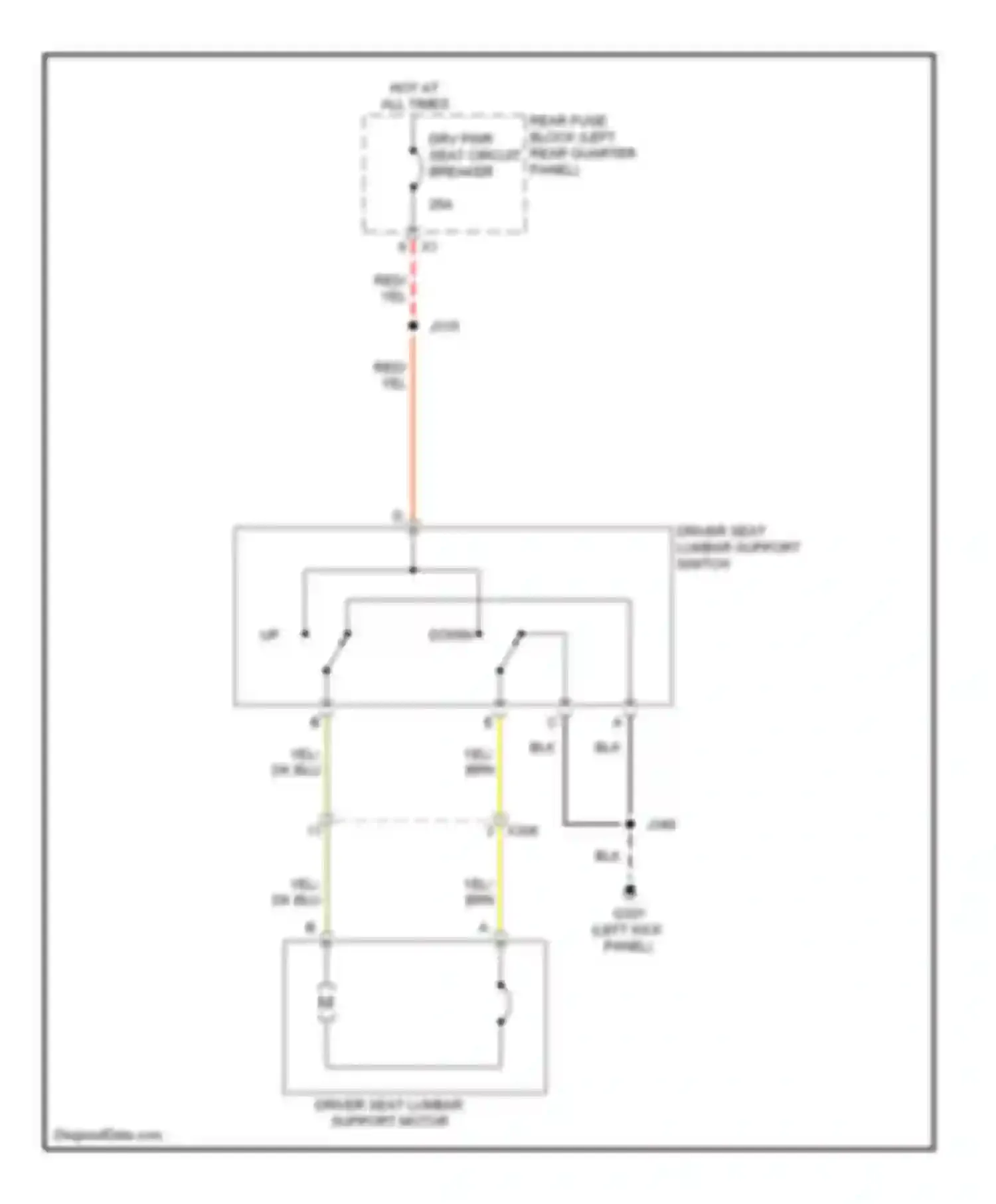 SRX Cadillac II facelift (2012-2016): Driver"s lumbar circuit
