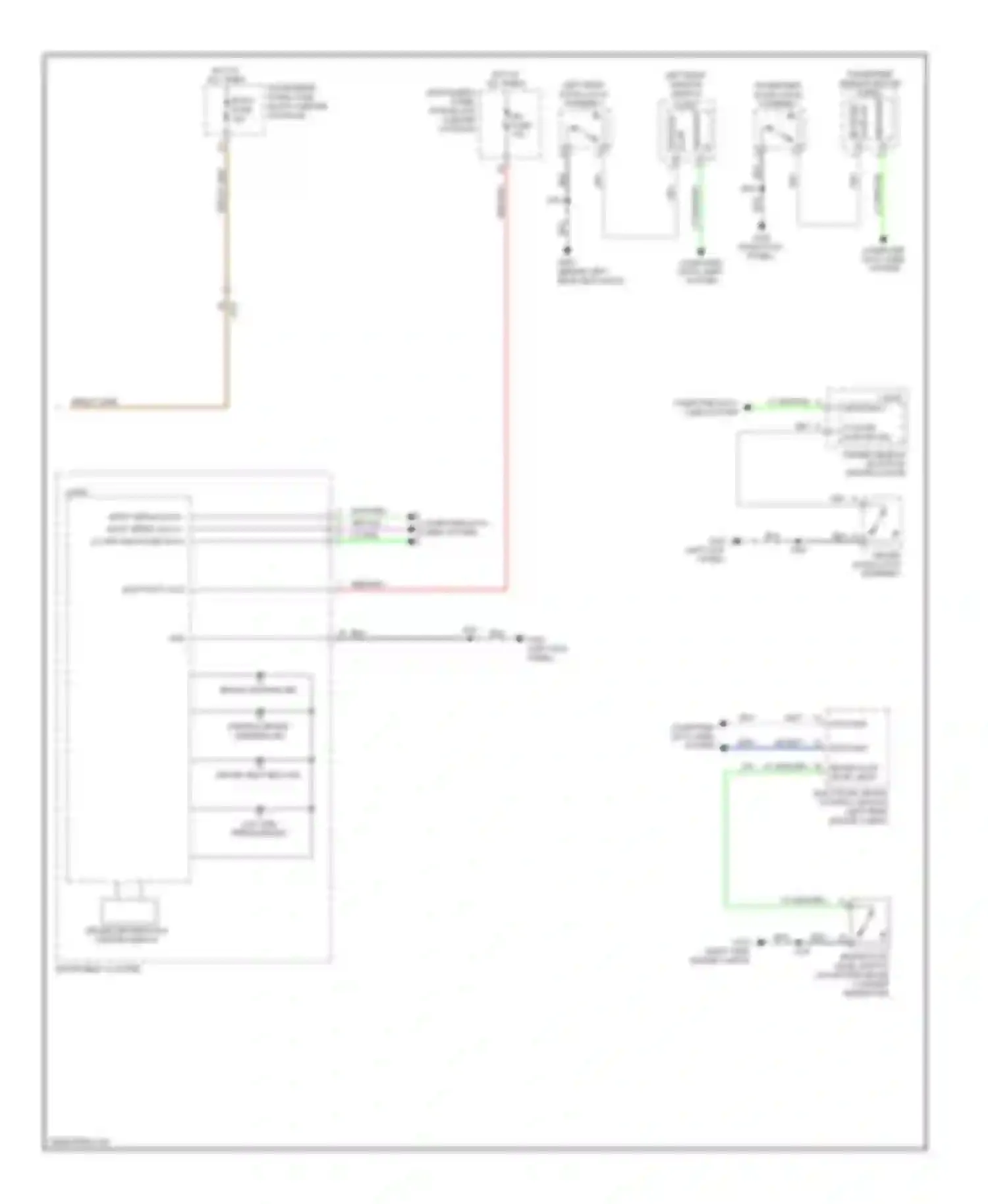 Wiring diagram ajar sw rf door for Cadillac SRX II facelift (2012-2016) (2 of 2)