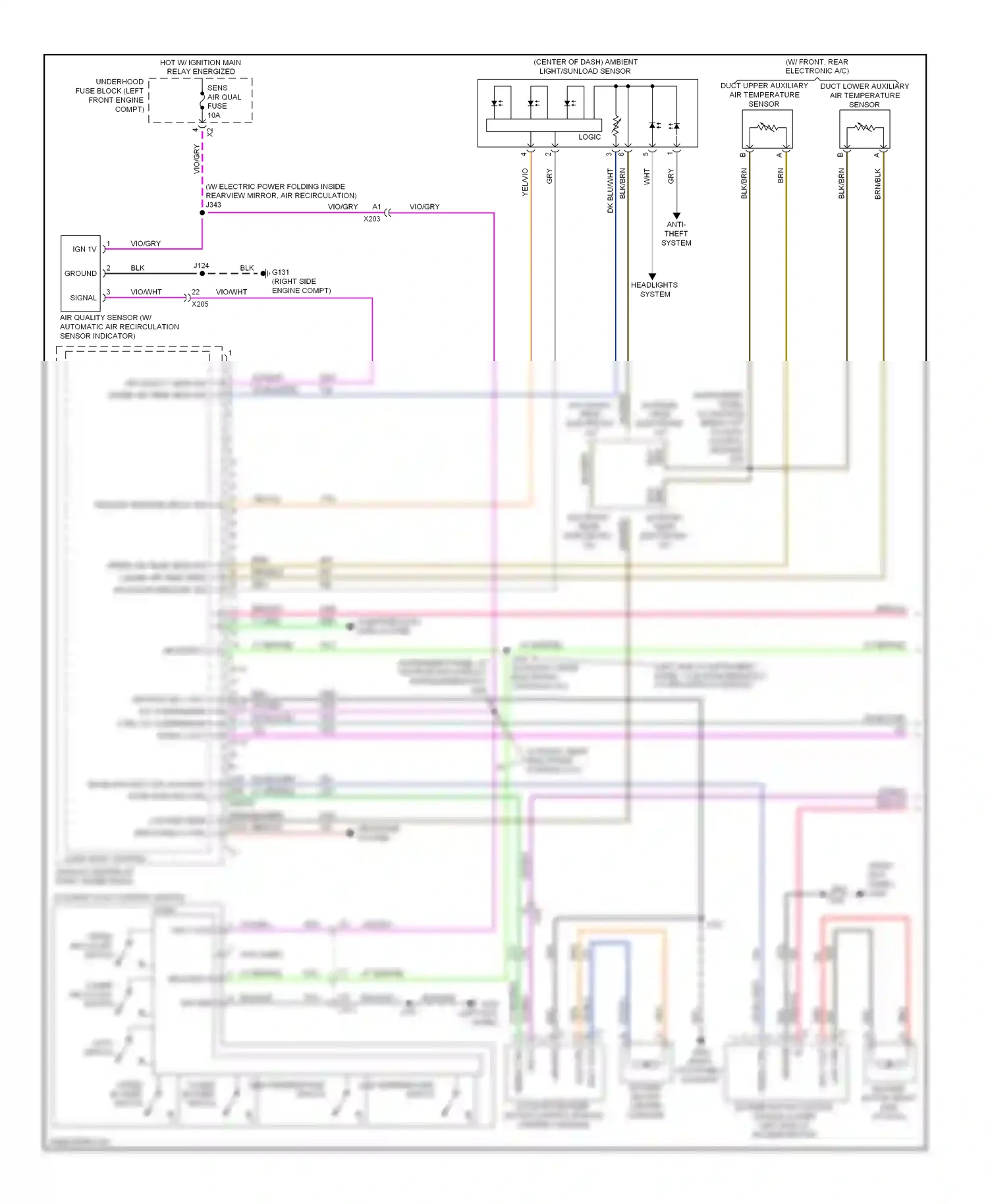 Cadillac SRX II facelift (2012-2016) anti-theft system wiring diagram  (1 of 3)