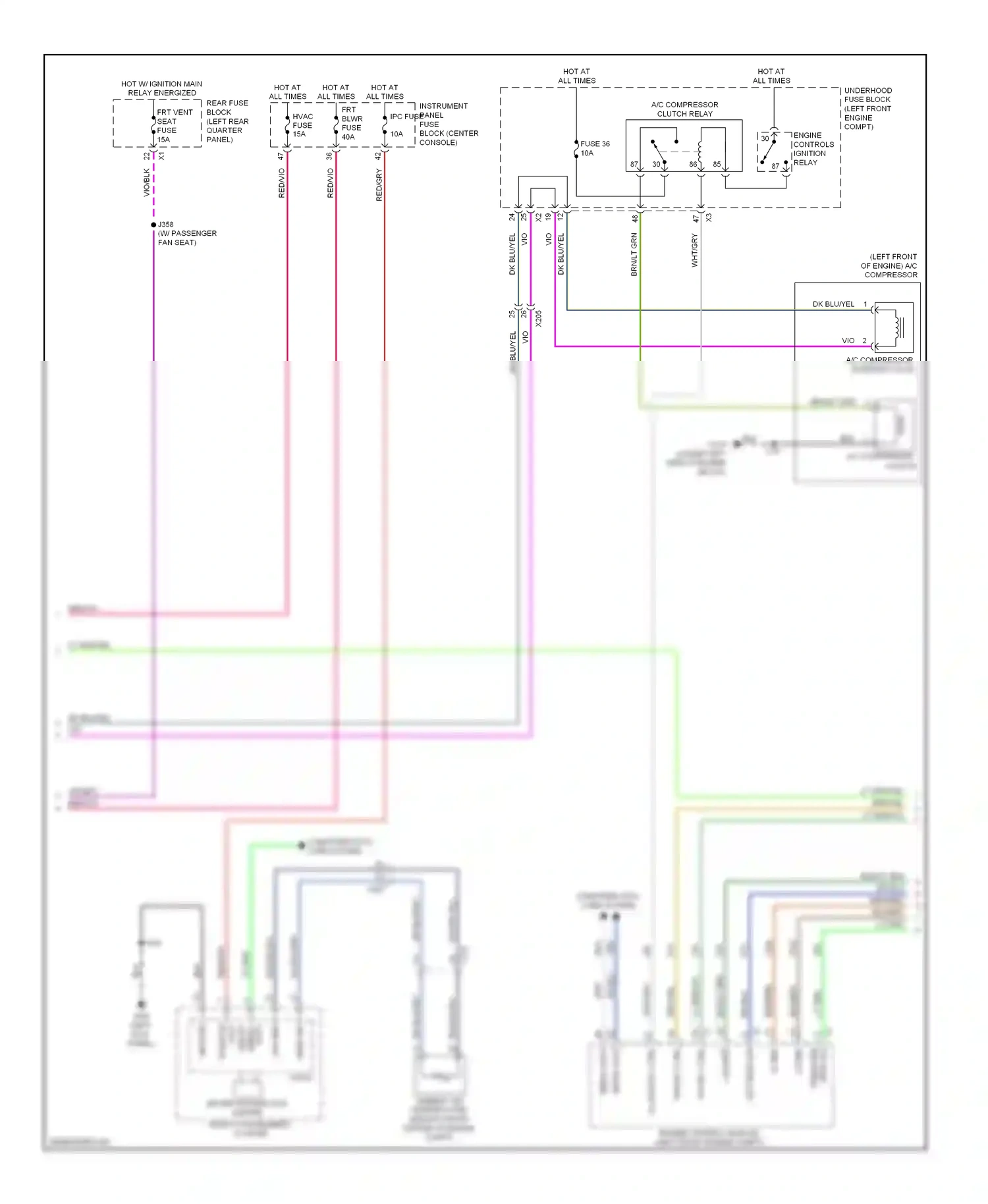 Cadillac SRX II facelift (2012-2016) clutch rly ctrl wiring diagram  (1 of 1)