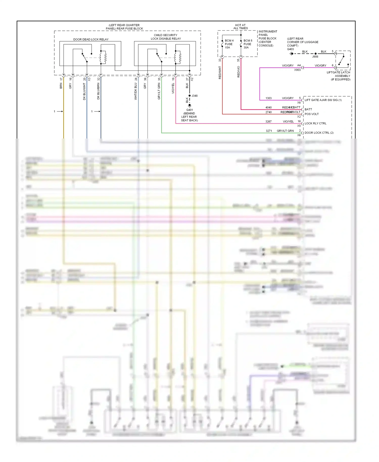 Cadillac SRX II facelift (2012-2016) door lock ctrl 2 wiring diagram  (2 of 4)
