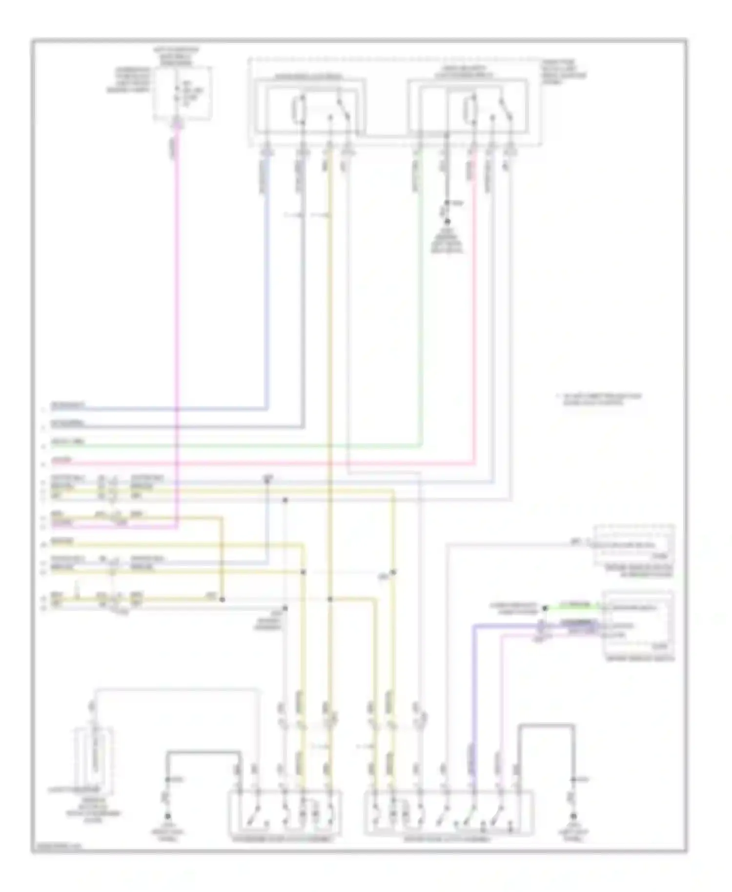 Wiring diagram driver door latch assembly for Cadillac SRX II facelift (2012-2016) (2 of 8)
