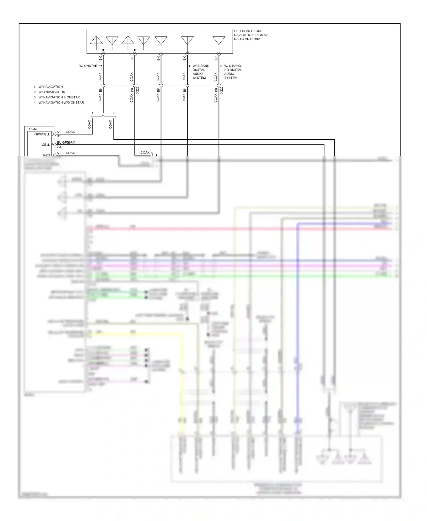 Cadillac SRX II facelift (2012-2016) interface control module wiring diagram  (1 of 2)