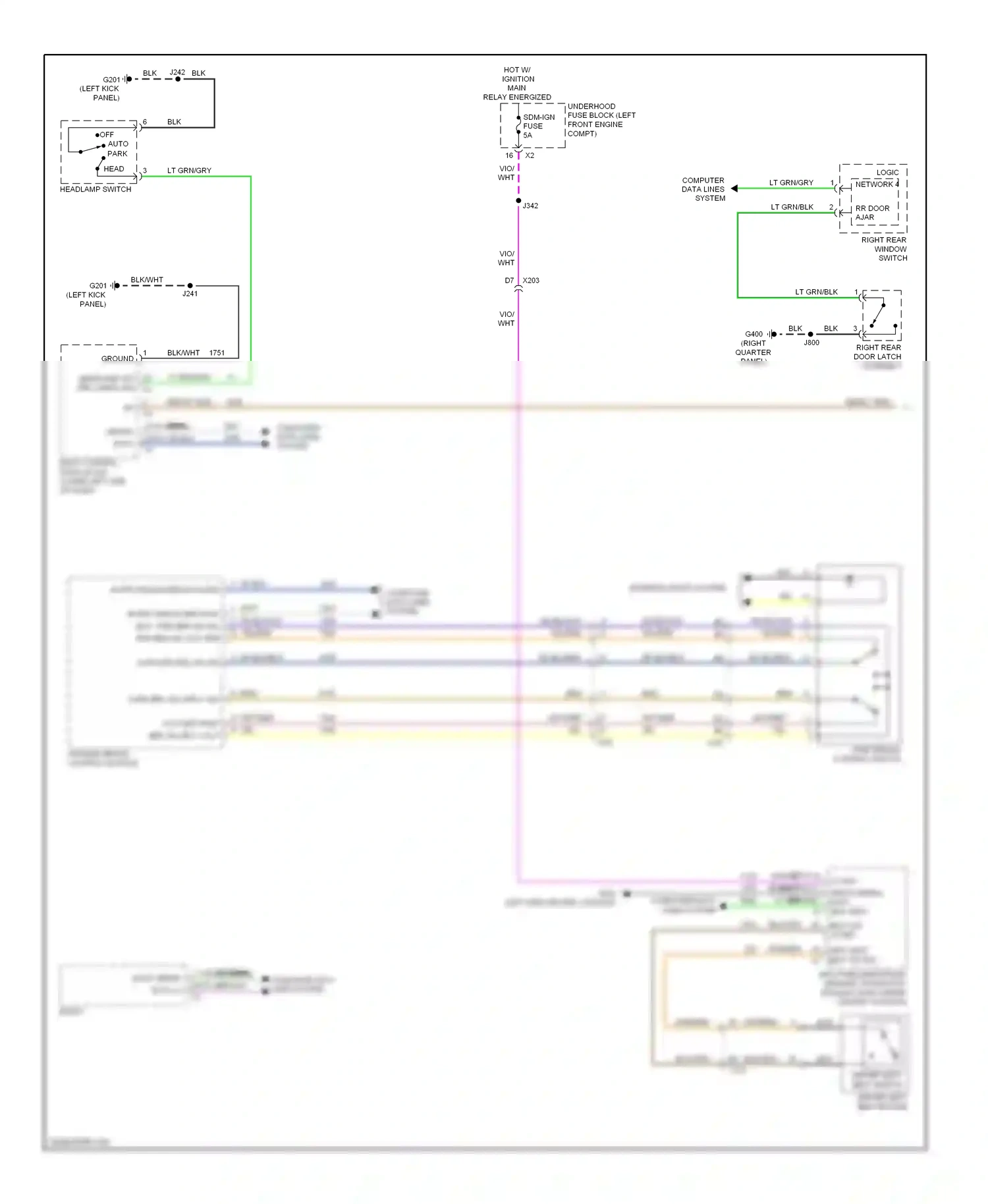 Cadillac SRX II facelift (2012-2016) (left kick panel) wiring diagram  (66 of 67)
