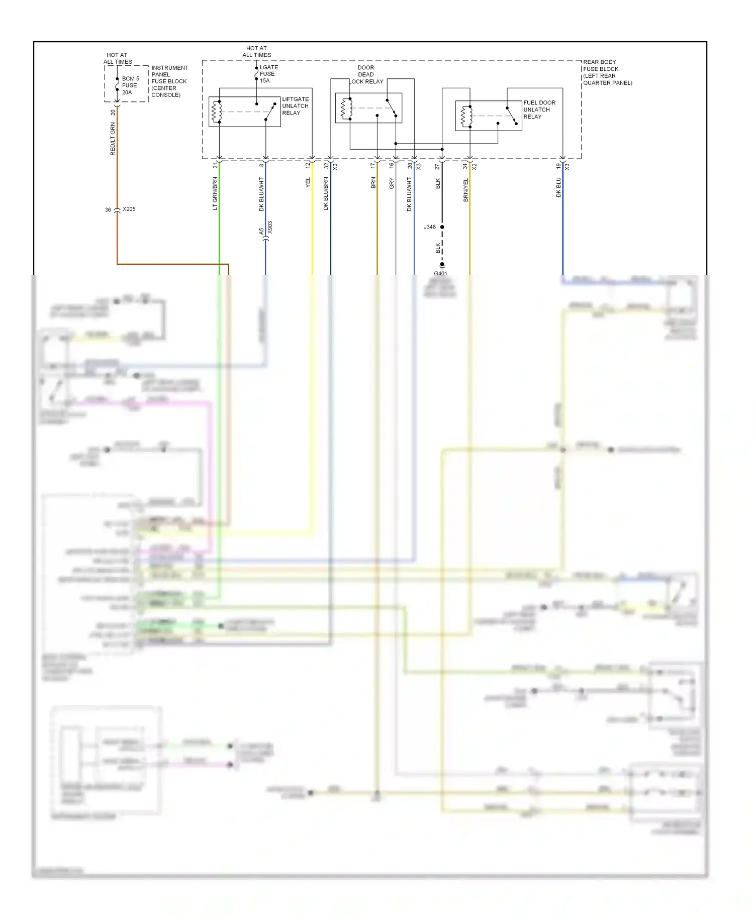 Cadillac SRX II facelift (2012-2016) (left kick panel) wiring diagram  (61 of 67)