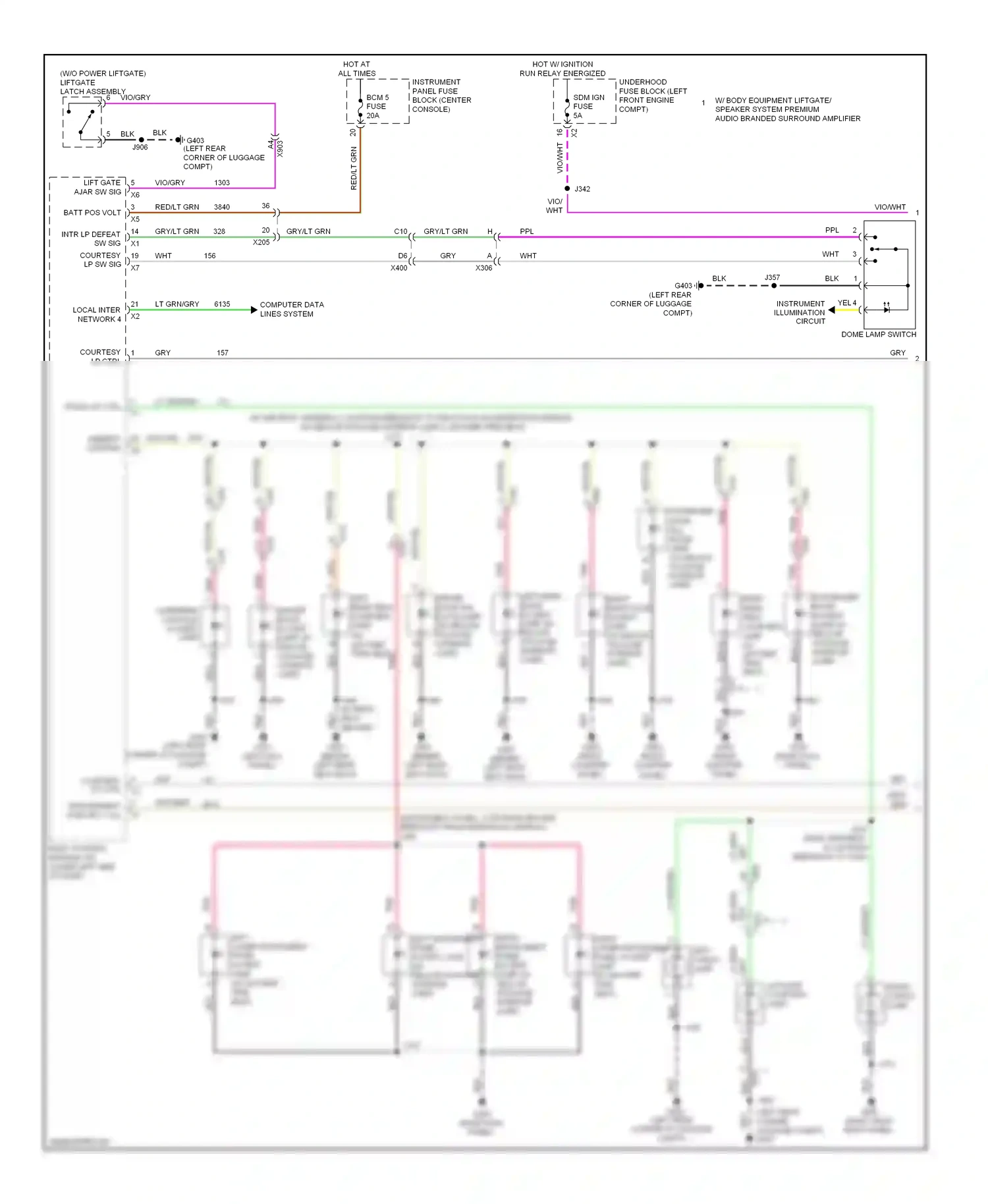 Cadillac SRX II facelift (2012-2016) (left kick panel) wiring diagram  (21 of 67)