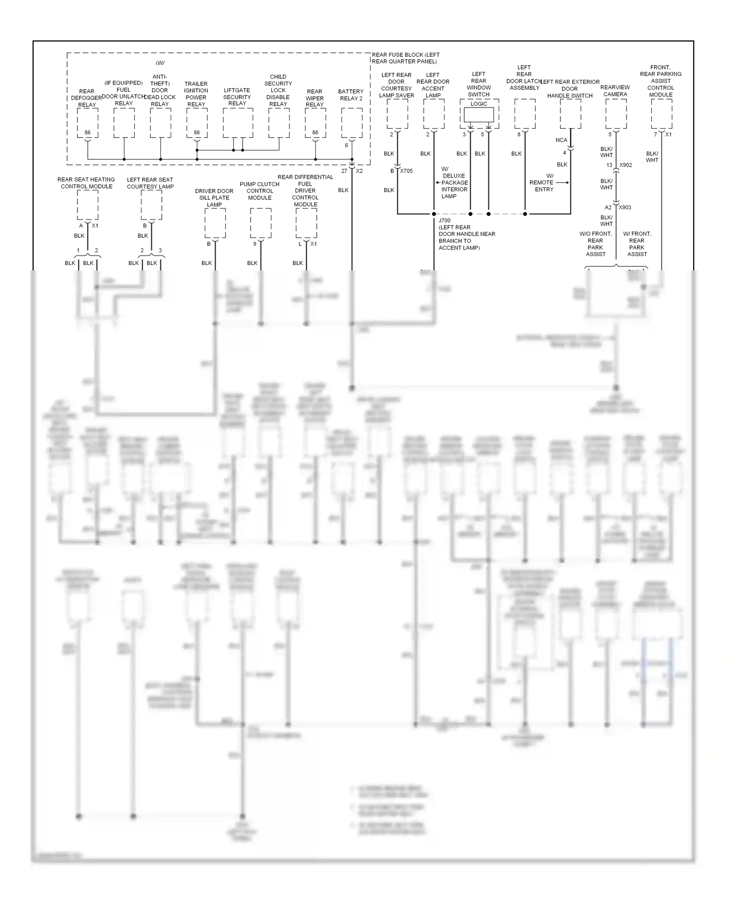 Cadillac SRX II facelift (2012-2016) (left kick panel) wiring diagram  (23 of 67)