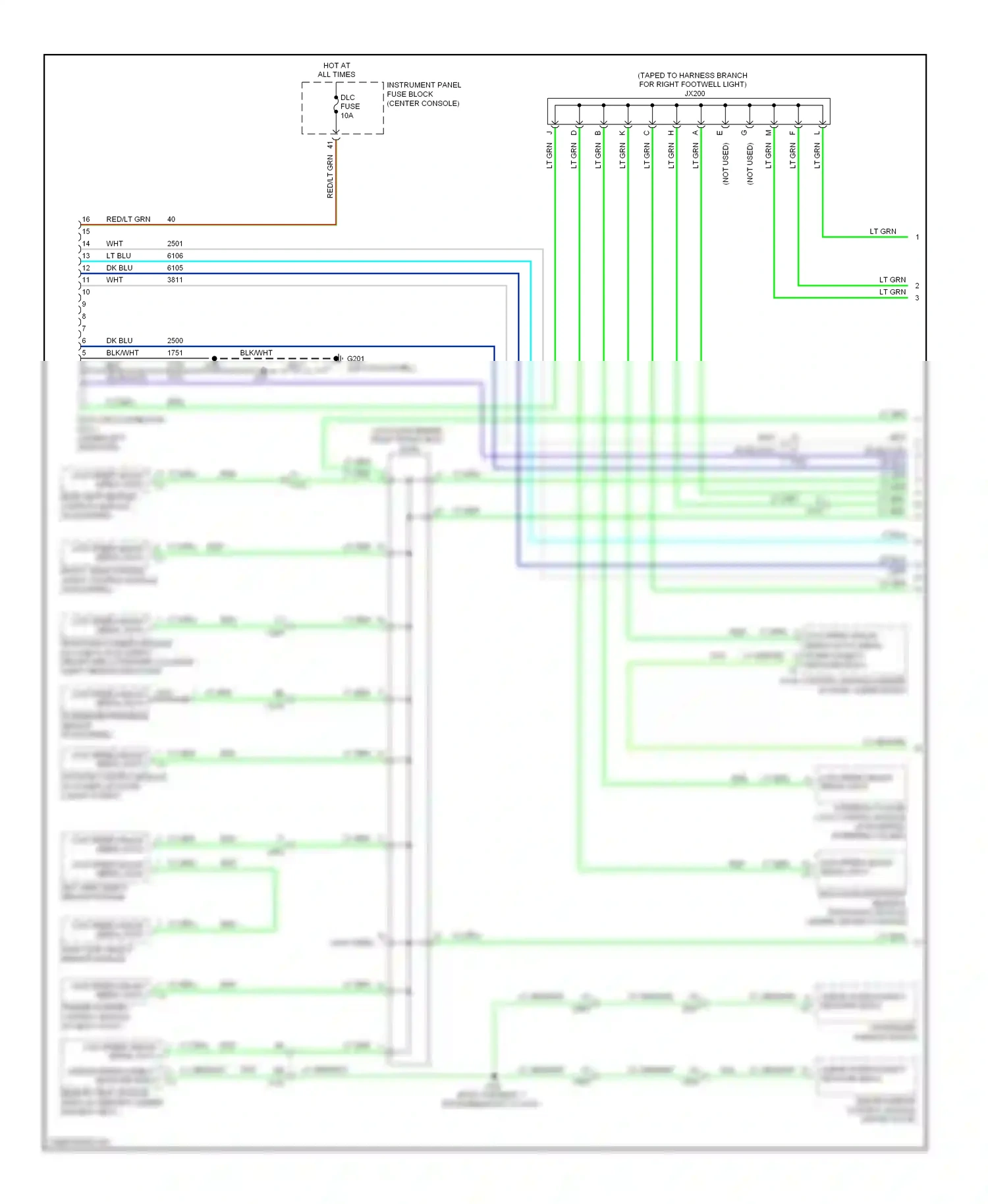 Cadillac SRX II facelift (2012-2016) (left kick panel) wiring diagram  (13 of 67)