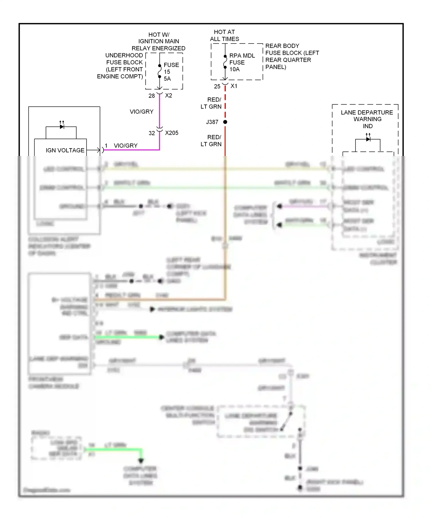Cadillac SRX II facelift (2012-2016) (left kick panel) wiring diagram  (36 of 67)