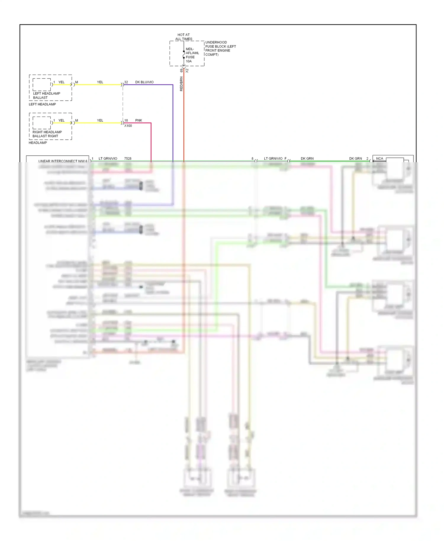 Cadillac SRX II facelift (2012-2016) (left kick panel) wiring diagram  (27 of 67)