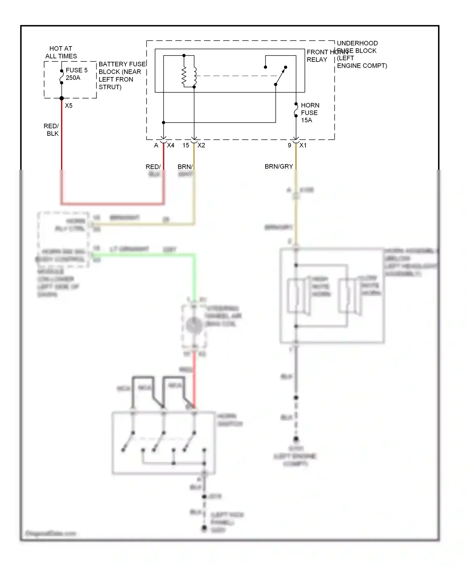 Cadillac SRX II facelift (2012-2016) (left kick panel) wiring diagram  (28 of 67)