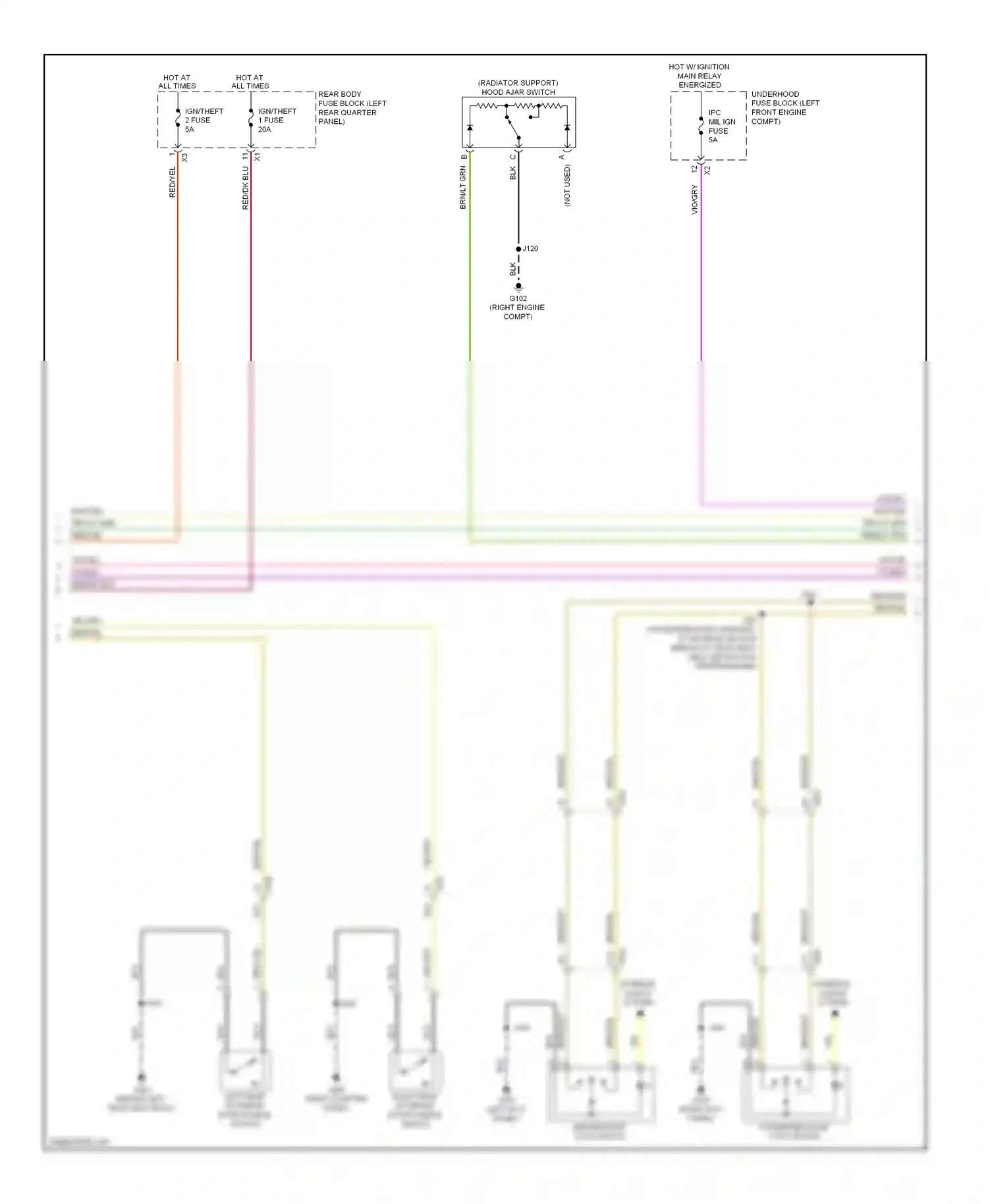 Cadillac SRX II facelift (2012-2016) (left kick panel) wiring diagram  (7 of 67)