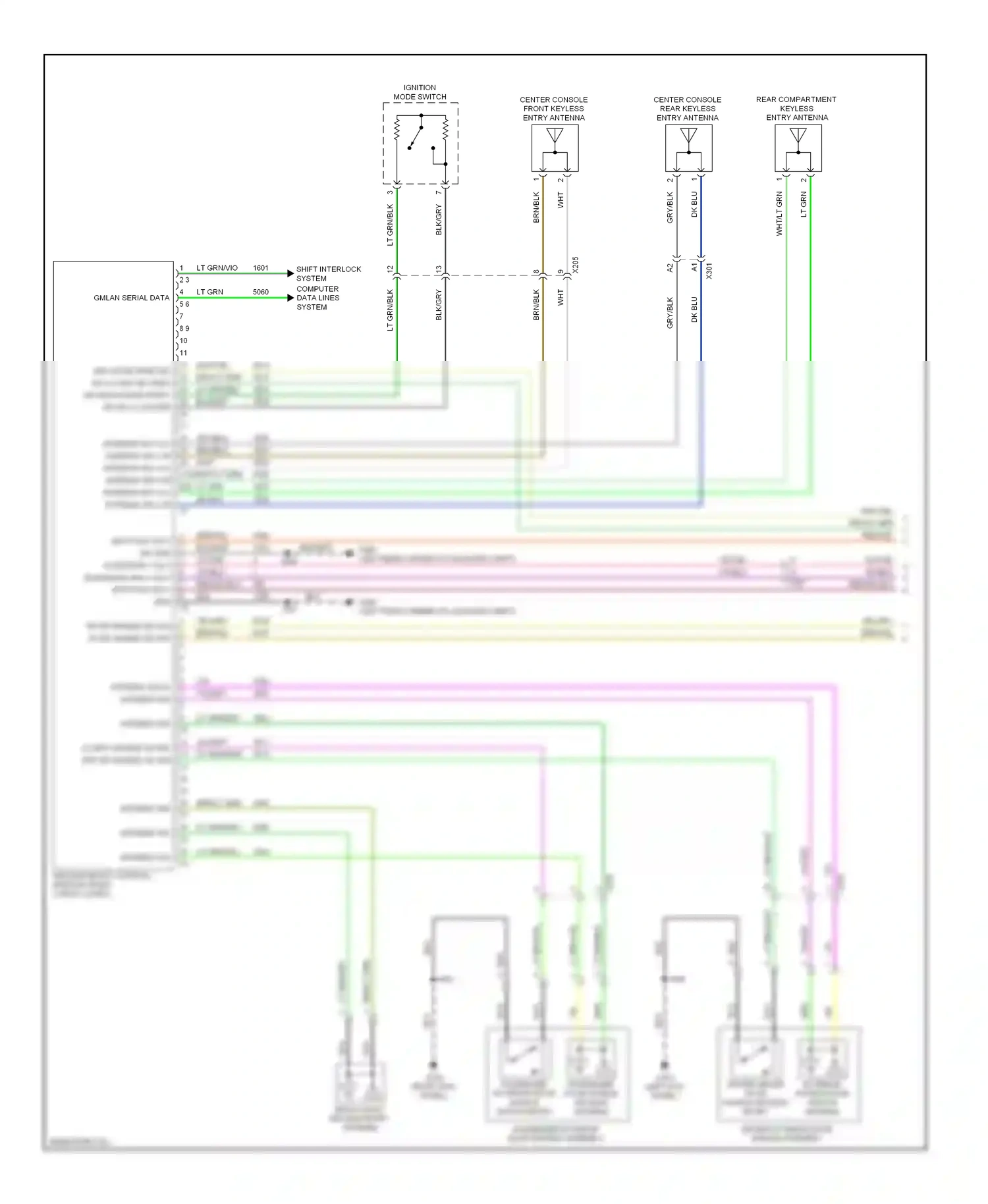Cadillac SRX II facelift (2012-2016) (left kick panel) wiring diagram  (6 of 67)