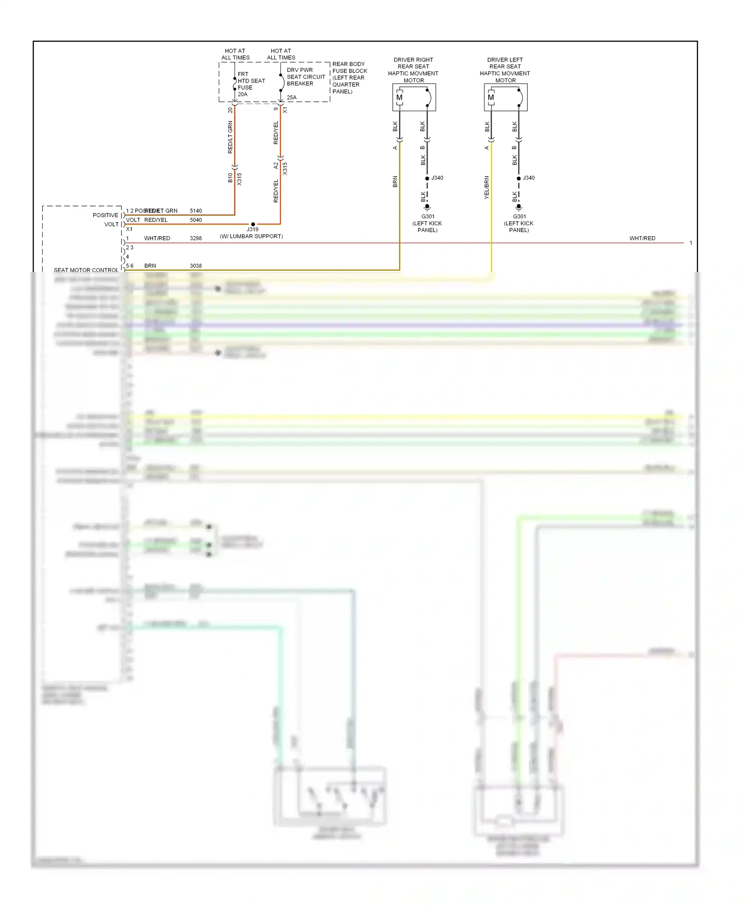 Cadillac SRX II facelift (2012-2016) (left kick panel) wiring diagram  (38 of 67)