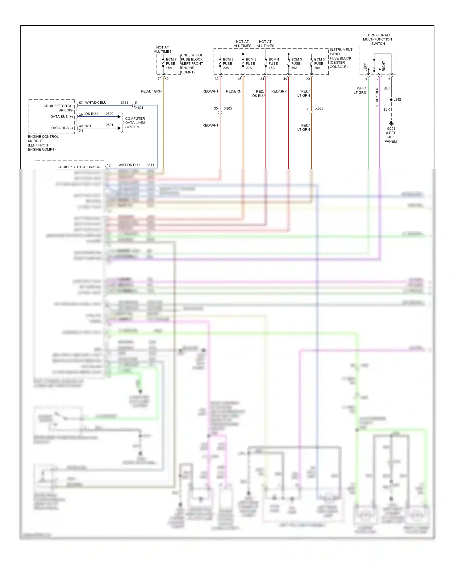 Cadillac SRX II facelift (2012-2016) (left kick panel) wiring diagram  (17 of 67)