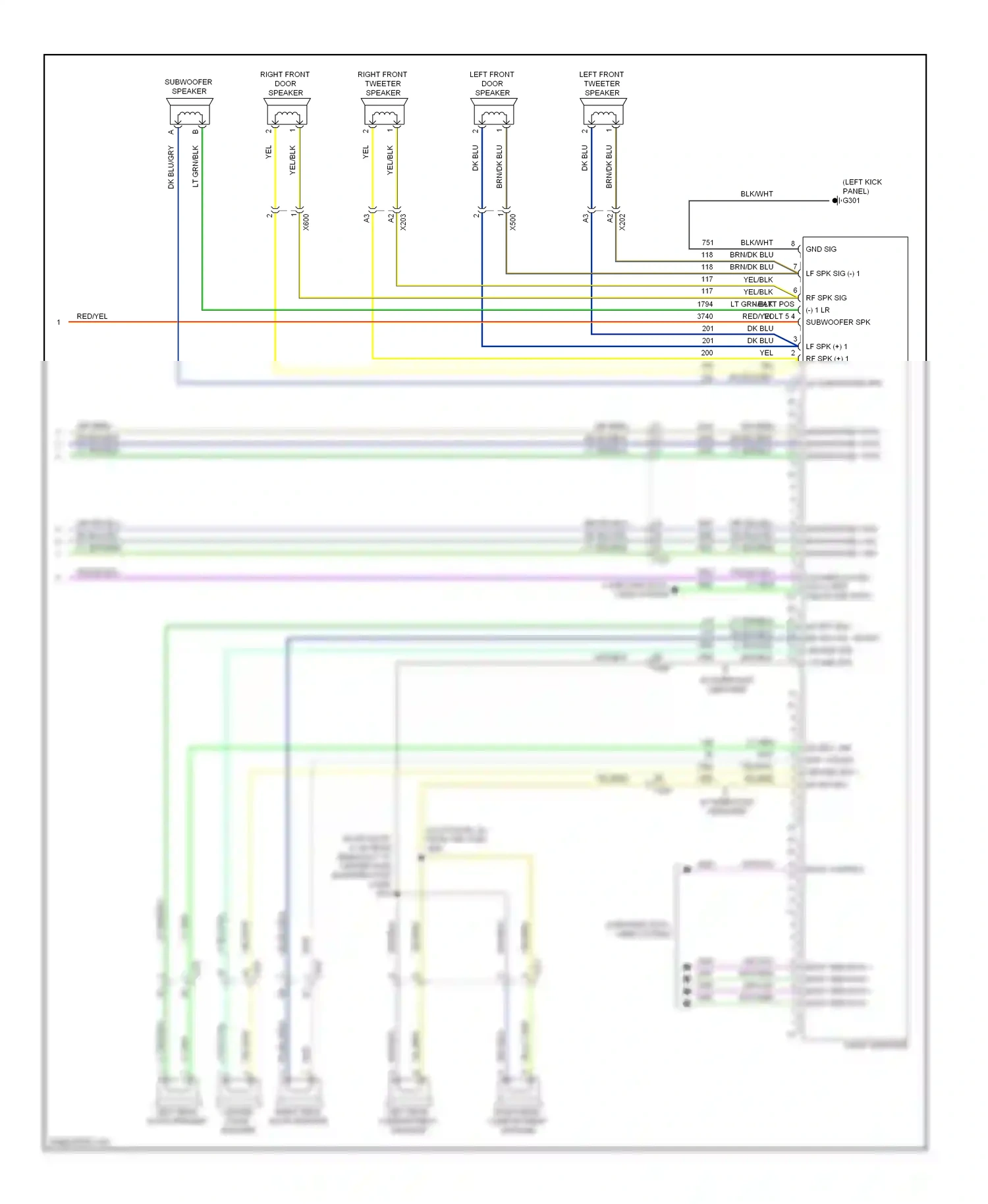 Cadillac SRX II facelift (2012-2016) (left kick panel) wiring diagram  (43 of 67)