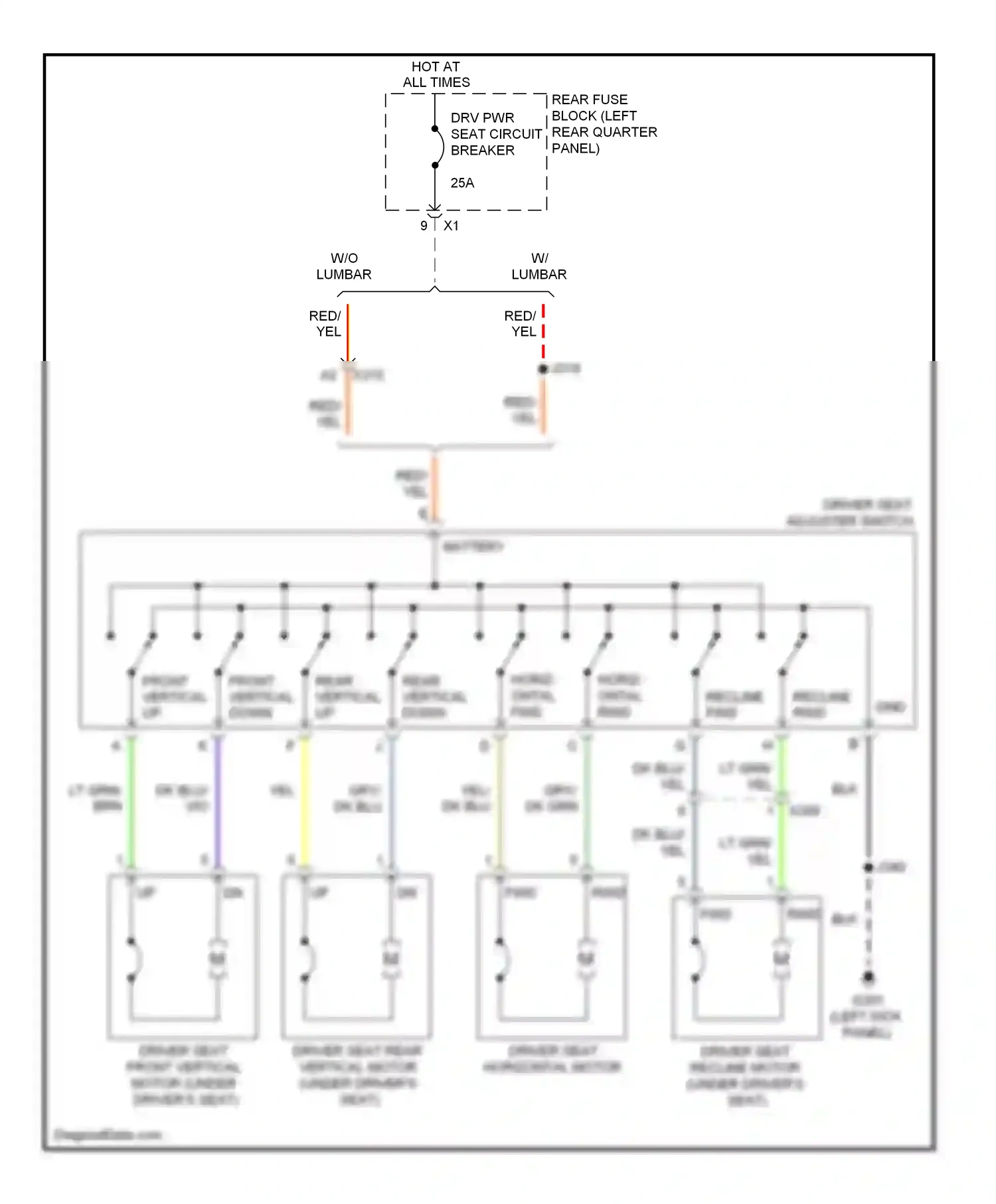 Cadillac SRX II facelift (2012-2016) (left kick panel) wiring diagram  (51 of 67)