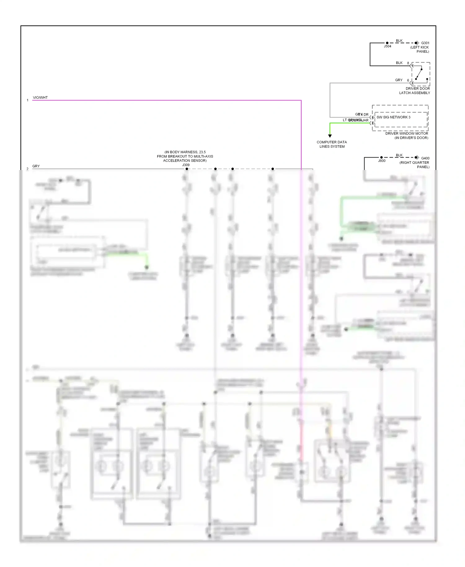 Cadillac SRX II facelift (2012-2016) (left kick panel) wiring diagram  (33 of 67)