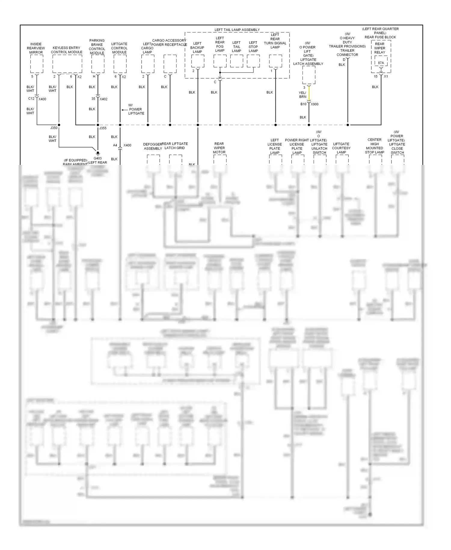Cadillac SRX II facelift (2012-2016) liftgate control module wiring diagram  (1 of 1)